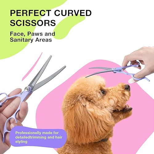 Miniatura 7 de Cortapelos para perros para aseo, kit de suministros de aseo para mascotas, cortadora profesional para abrigos gruesos con hoja de 2 y 0.354 in,