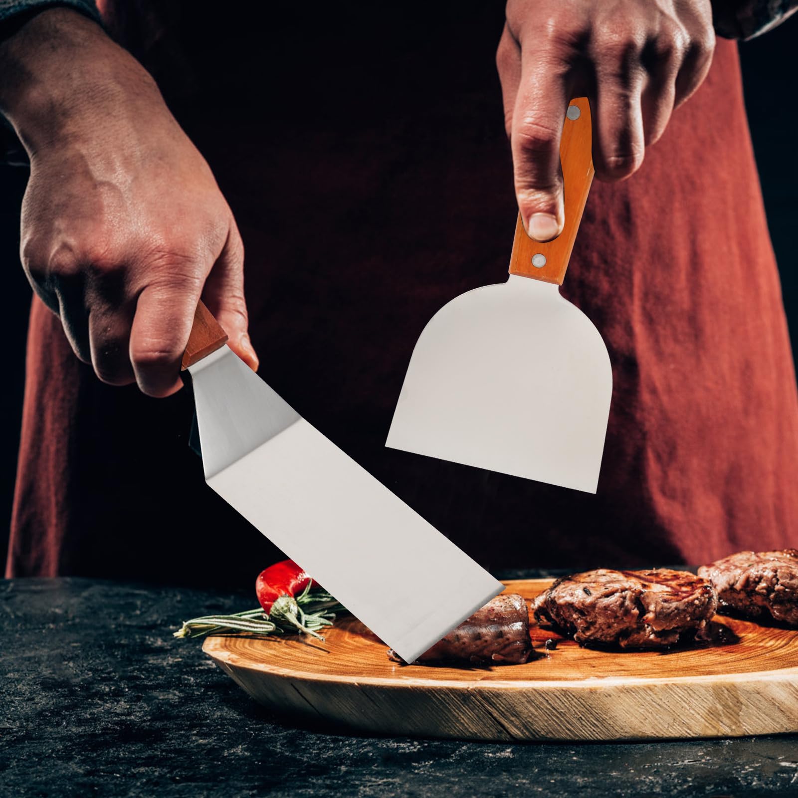 Grillbesteck für Outdoor Barbecue und Camping Einfach zu Bedienen Praktisches und Komplettes Barbecue aus Edelstahl 12 Stück für Grill Liebhaber