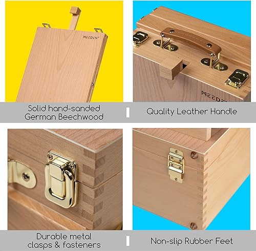 Miniatura 3 de MEEDEN Juego de pintura acrílica con caballete 44 piezas de suministros de arte Kit de pintura con caja de mesa caballete para adultos - 24 pinturas