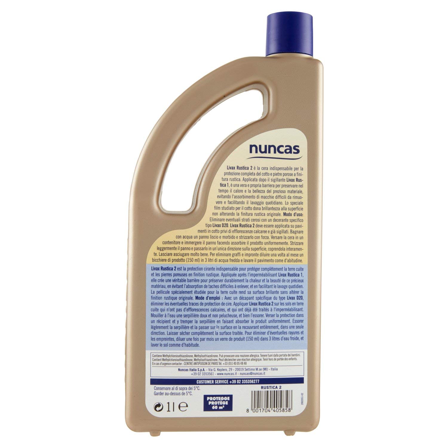 Nuncas Livax Cera Autolucidante Rustica - Pavimenti in Cotto e Mattoni Rustici - 1000ml