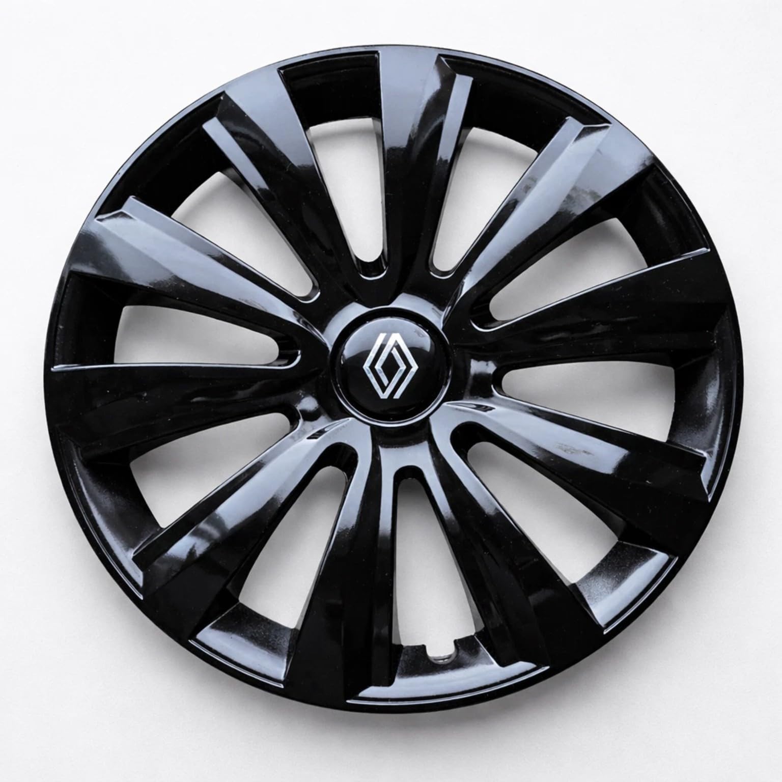 JESTIC Lot de 4 enjoliveurs 16 Pouces – compatibles avec Renault: Laguna, Mégane, Clio, Zoe et Kangoo- Noir