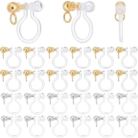 Pandahall 24pcs Plastic Clip on Earrings