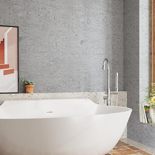 Miniatura 7 de CRE8TIVE Papel tapiz de hormigón gris de 24 x 118 pulgadas de ancho, despegar y pegar, papel de contacto de cemento extraíble, textura gruesa,