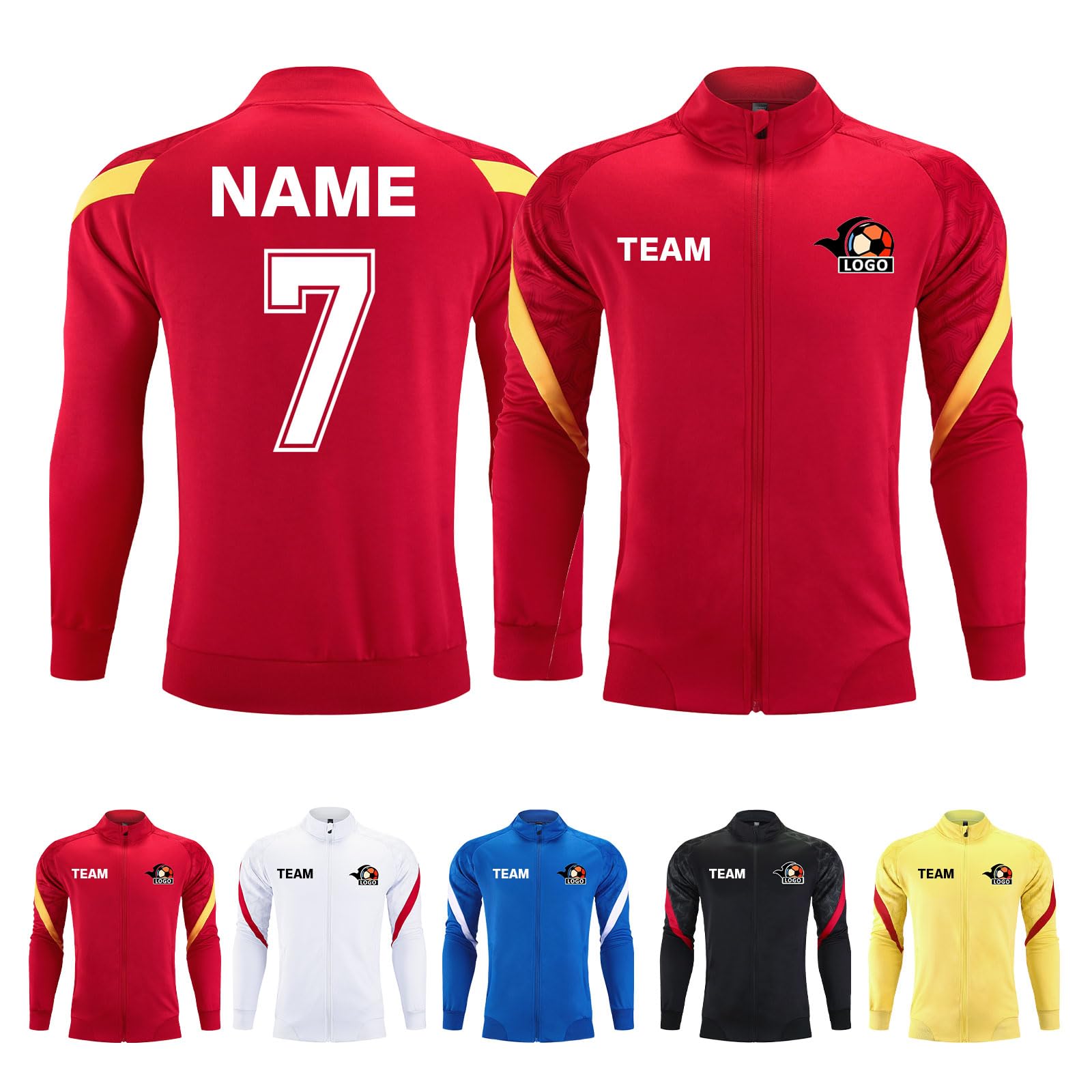 LAIFU Custom Soccer Jersey Set for Kids Youth Adults Personalized Soccer Uniforms with Name Number Team (Red, One Size)