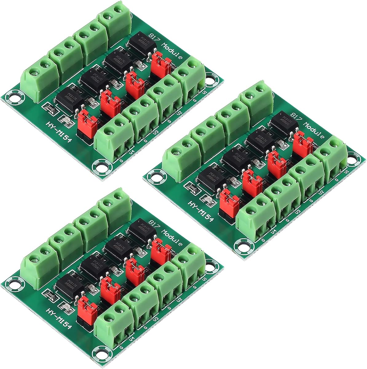 3 uds PC817 4 canales optoacoplador placa de aislamiento convertidor de voltaje 3,6-30V controlador módulo aislado fotoeléctrico