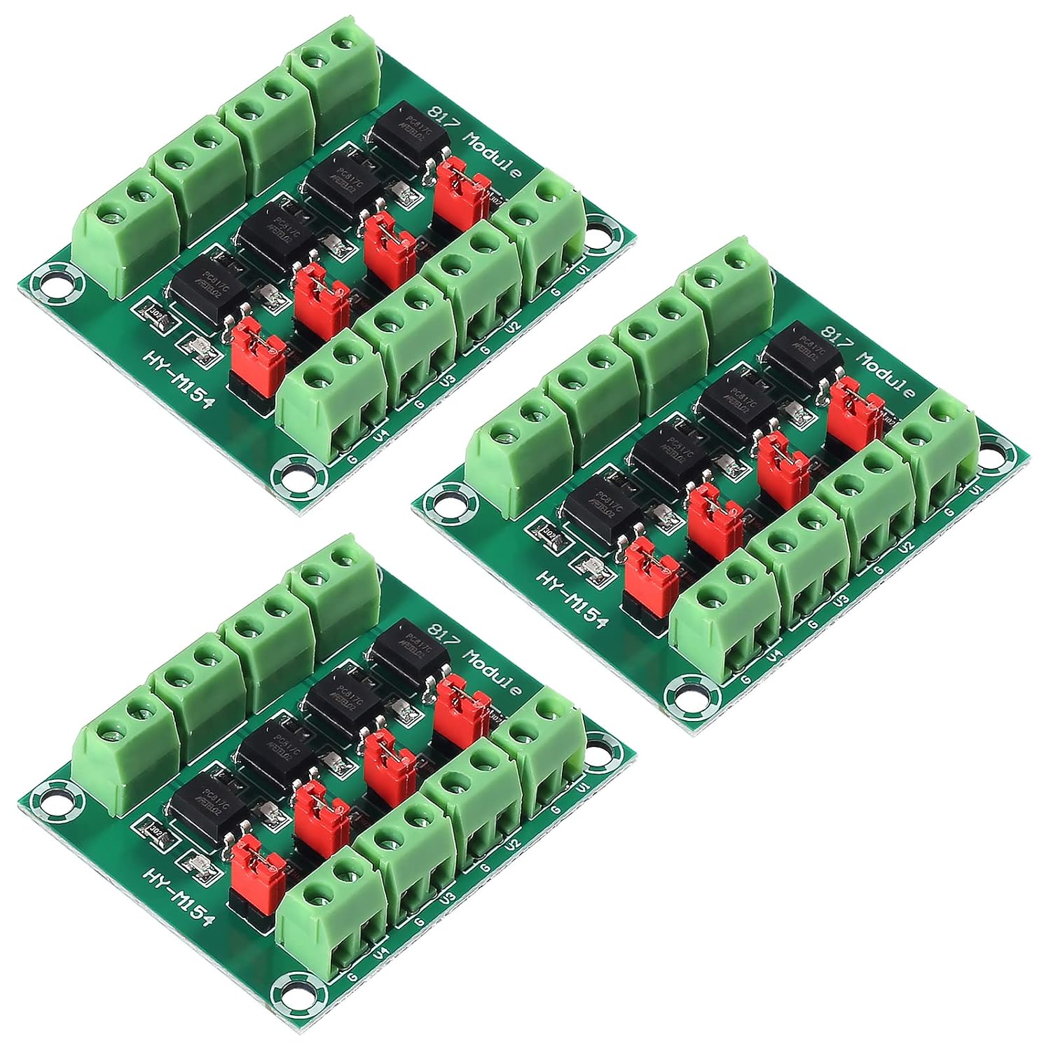 10Pcs 1 Channel Optocoupler Isolation Module 12V PC817 EL817 Photoelectric 1 Way Opto PNP NPN Signal Converter Rail Holder PLC Drive Motor Board
