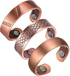 Beach Gypsy's Set of three Therapeutic Copper Rings! PURE Copper with 6 powerful Neodymium Magnets