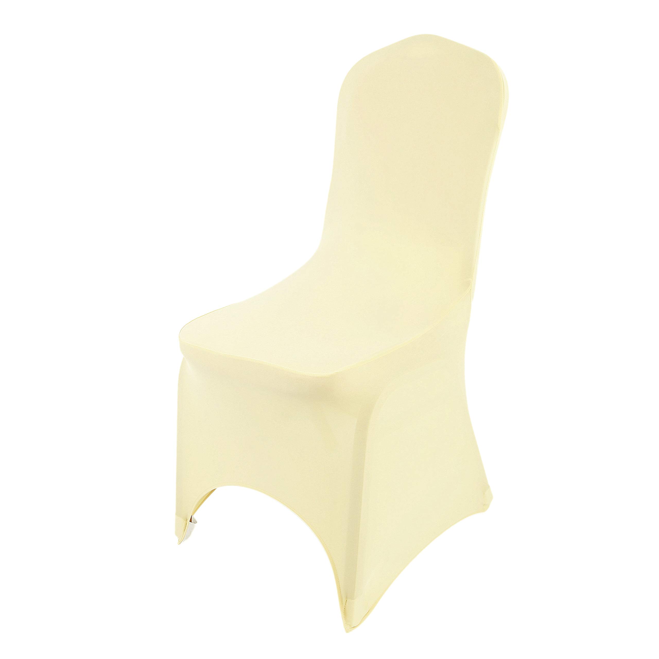 Chair Covers Spandex Universal Slipcovers Dining Chair Cover Wedding Banquet Party Arched Front (Ivory, 100) โ image 1