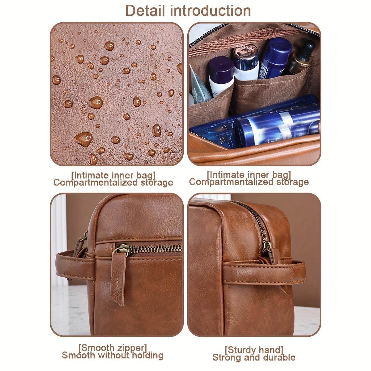 Borsa per Il Trucco da Uomo, Beauty Case da Viaggio Impermeabile in Pelle PU, Organizer per Strumenti da rasatura, Pochette per Il Trucco da Donna