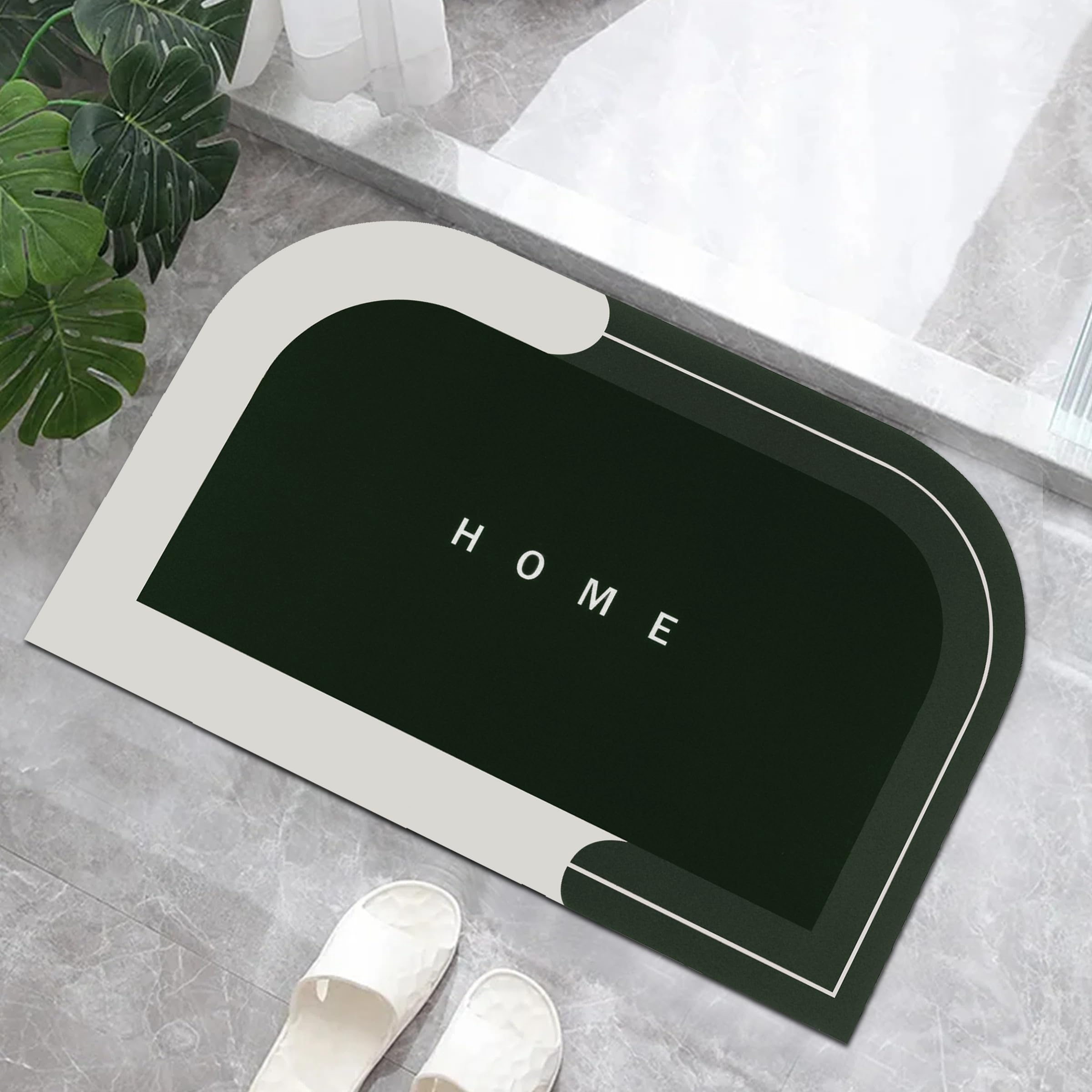 MollisHomes Rubber Bath Mat 4 MM, Anti-Skid Water Soaking Bathroom Rug Door,Floor mat, Soft Quick Dry Water Absorbent Mat for Home Office 40x60cm - Grey