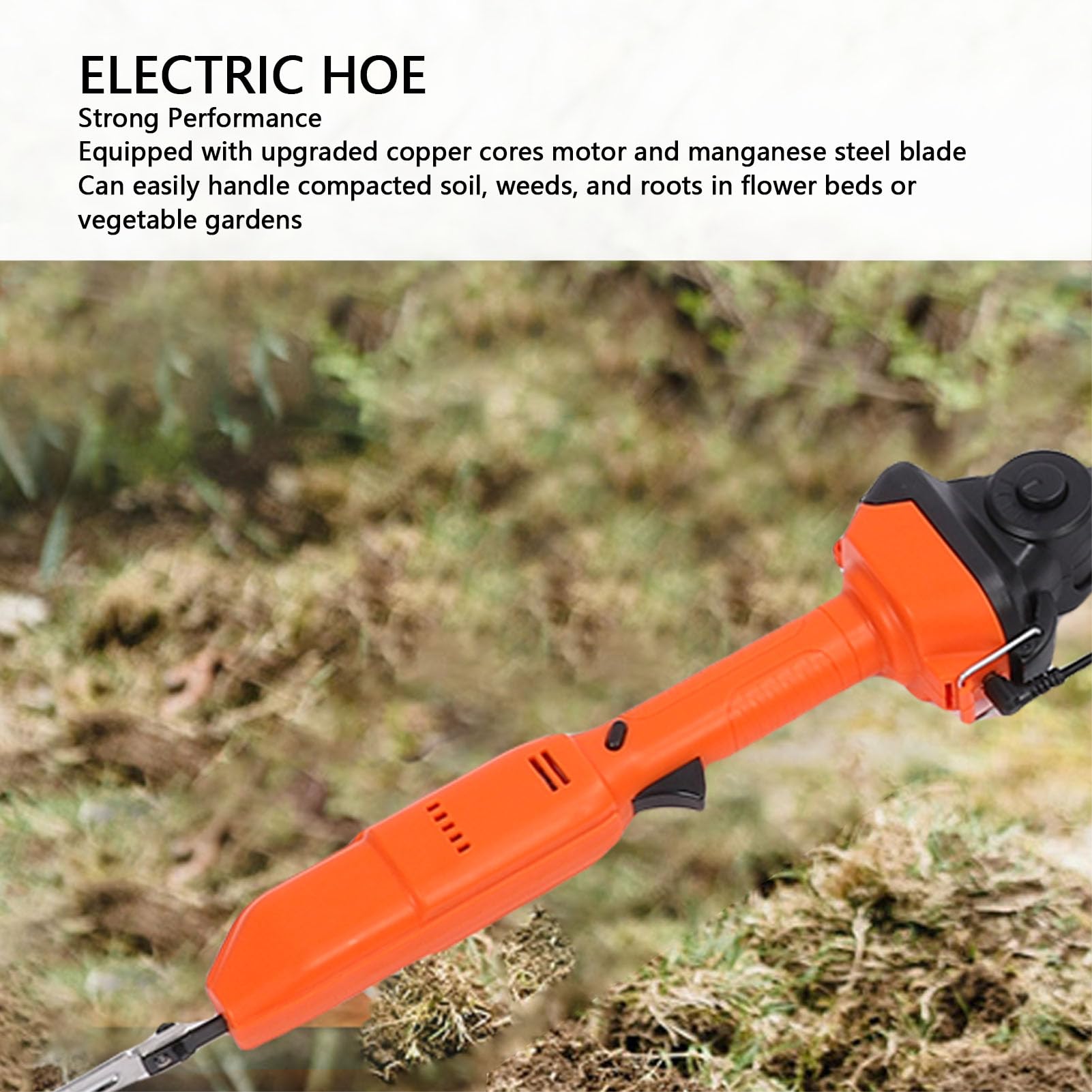 Azada Inalámbrica, Herramienta Eléctrica para Deshierbe de Jardín, 2500RPM, Equipo de Deshierbe de Césped con Cabezales de 5 y 11 Dientes para Batería BL1840