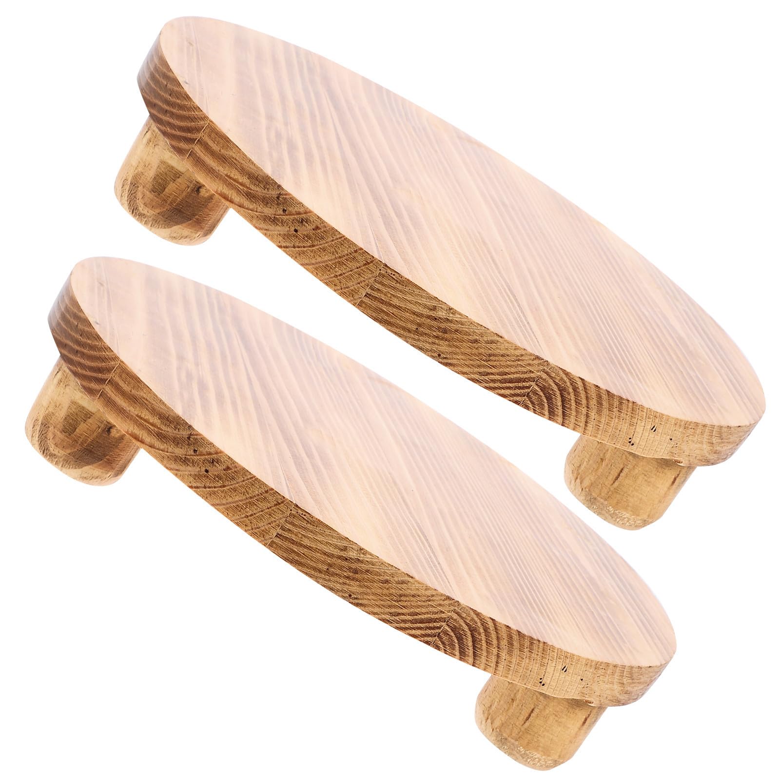 Support de pot de fleurs en bois rond (lot de 2) : tabouret végétal déco pour salon