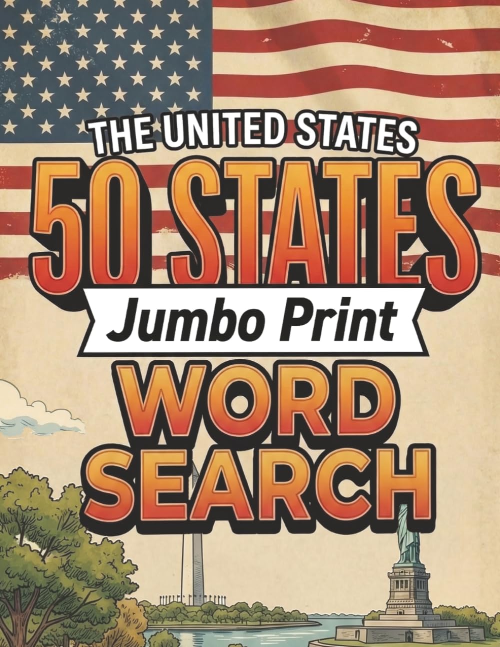 The United States 50 States Word Search: 50 Large Scale Puzzles: One For Each State: Extra Large font for Easy Reading and Brain Health