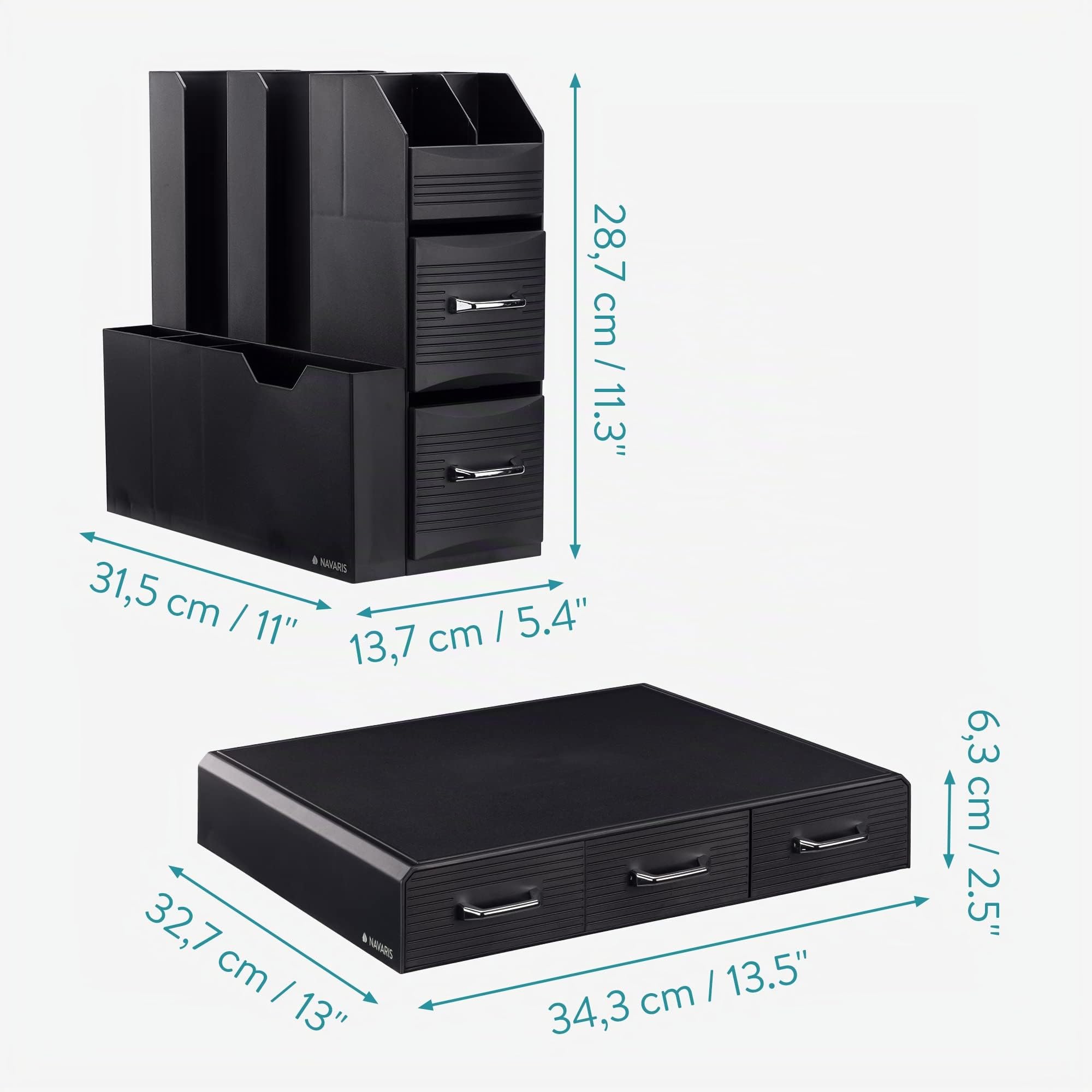 Navaris Porta Cialde - Contenitore Capsule - Cassetto sotto Macchina Caffe - Portacialde da caffè - Porta Bicchierini Zucchero e Palette - Organizer Angolo Caffe Cucina - Nero
