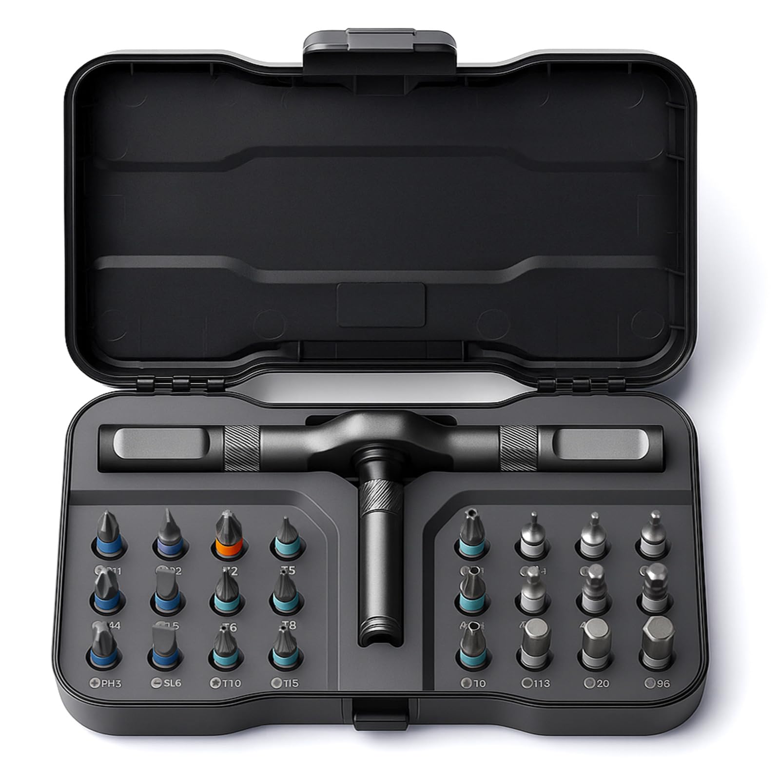 VMAN Ratchet Screwdriver Set, 24 in 1 magnetic Screwdriver sets, S2 Steel Bits, DIY Combination Flexible Shaft, Suitable for Furniture Assembly,