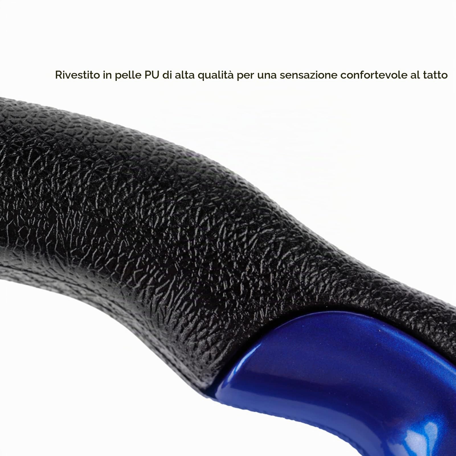 Volante 13in 320mm Volante universale in pelle PU per auto da corsa Volante sportivo blu