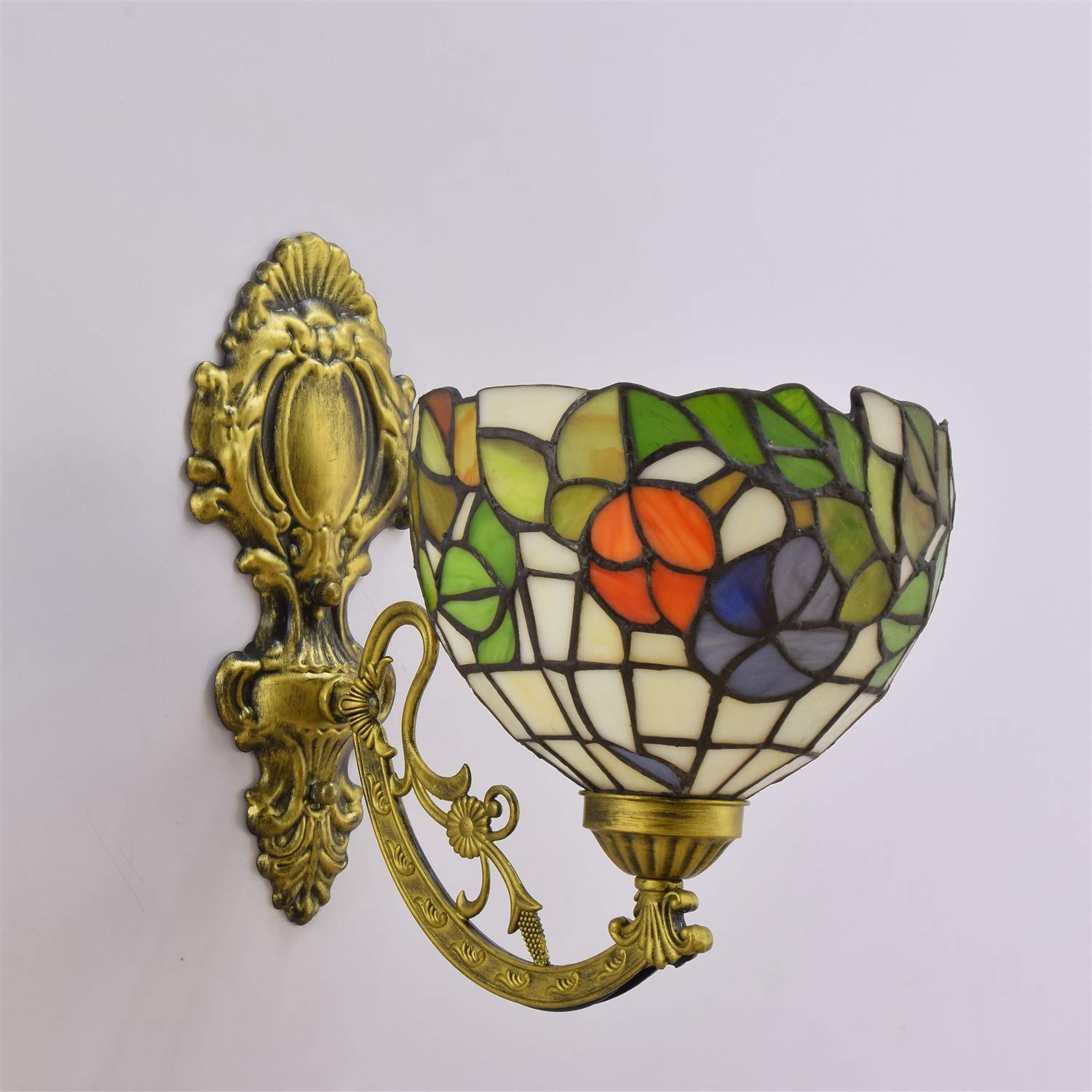 lámparas de pared, Vidrieras británica espejo moderno faros faros de jardín lámpara de pared lámpara pasillo mañana gloria de una cabeza de vidrio lámpara de pared lámpara de decoración luz de pared