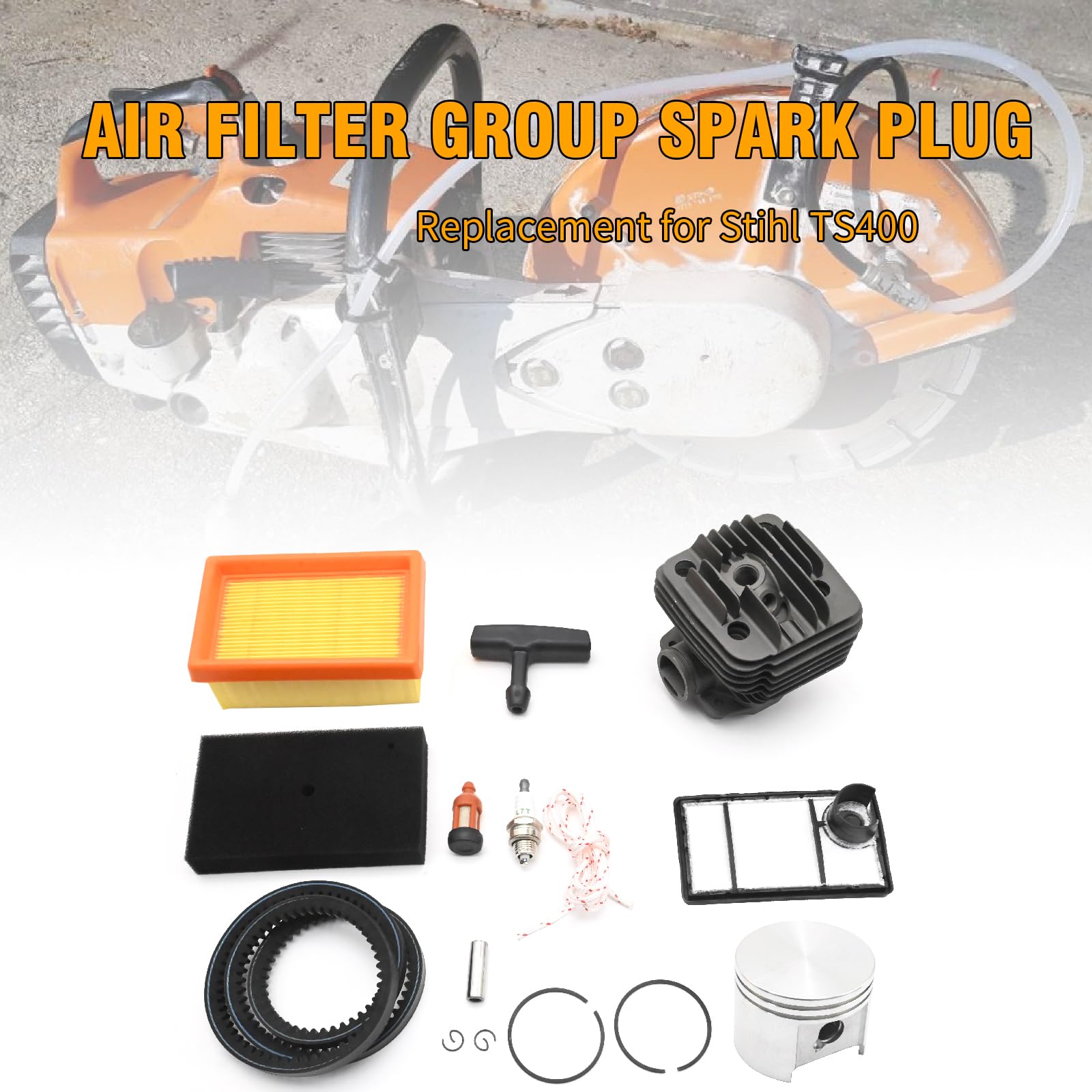 Kit di riparazione completo, set di filtri dell'aria con anelli per pistoni cilindri, candela di accensione, kit pistone cilindro con filtro dell'aria, set di candele di ricambio per