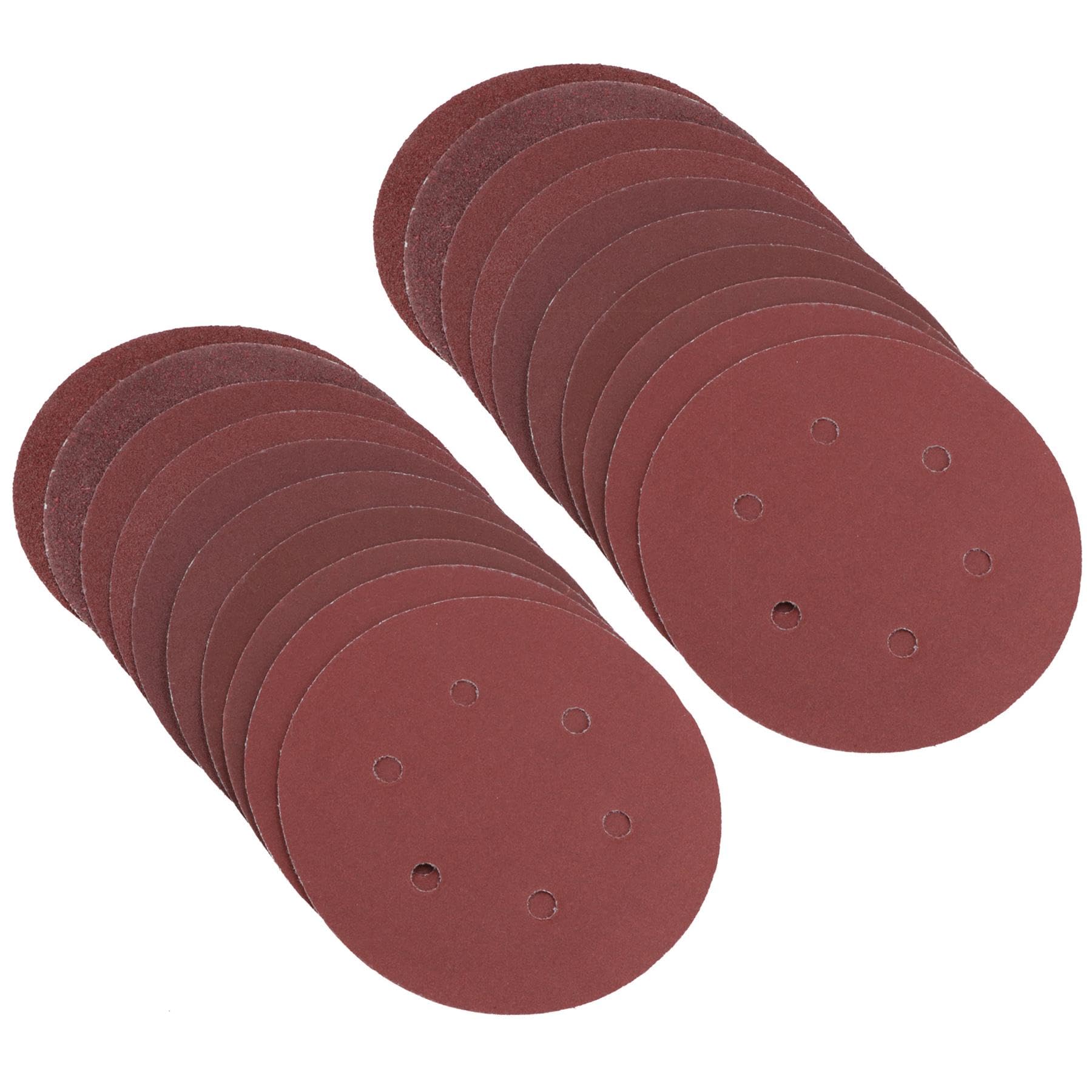 Ab Tools Hook/Loop Sanding Abrasive Discs Orbital Da Palm Sander 20Pk 150Mm Mixed Grit