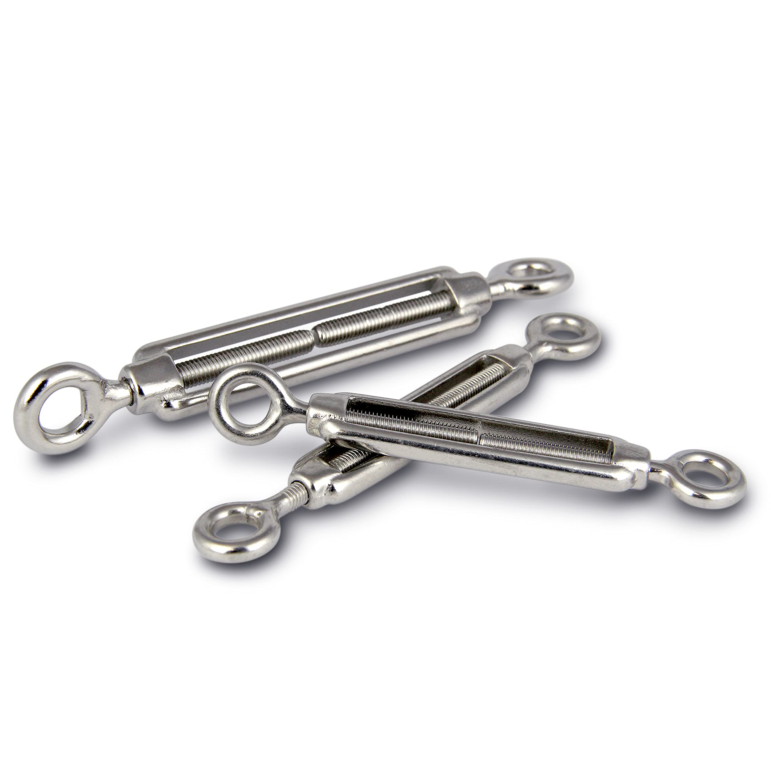 PROTECH 10 Stück Drahtspanner M12 Öse und Öse Edelstahl V4A Seilspanner Auge und Auge Spannhaken Spannschloss Spannschraube Spanner Drahtseil