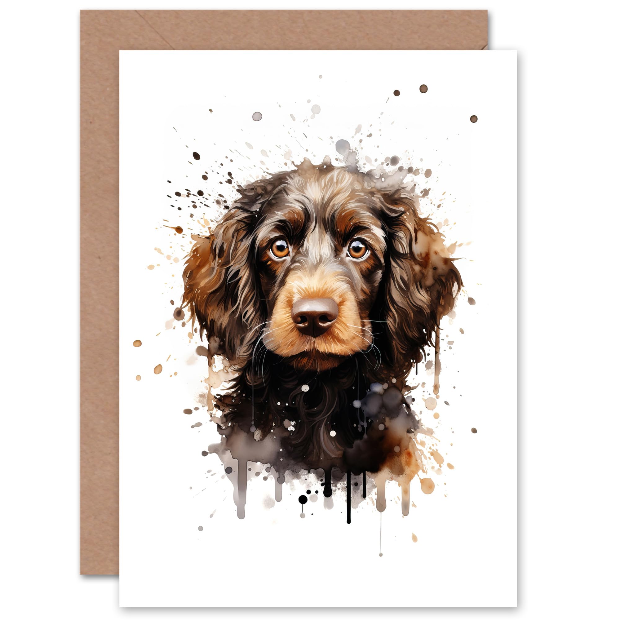 Artery8 Greeting Card - Cockapoo Pet Portrait - Watercolour Artwork