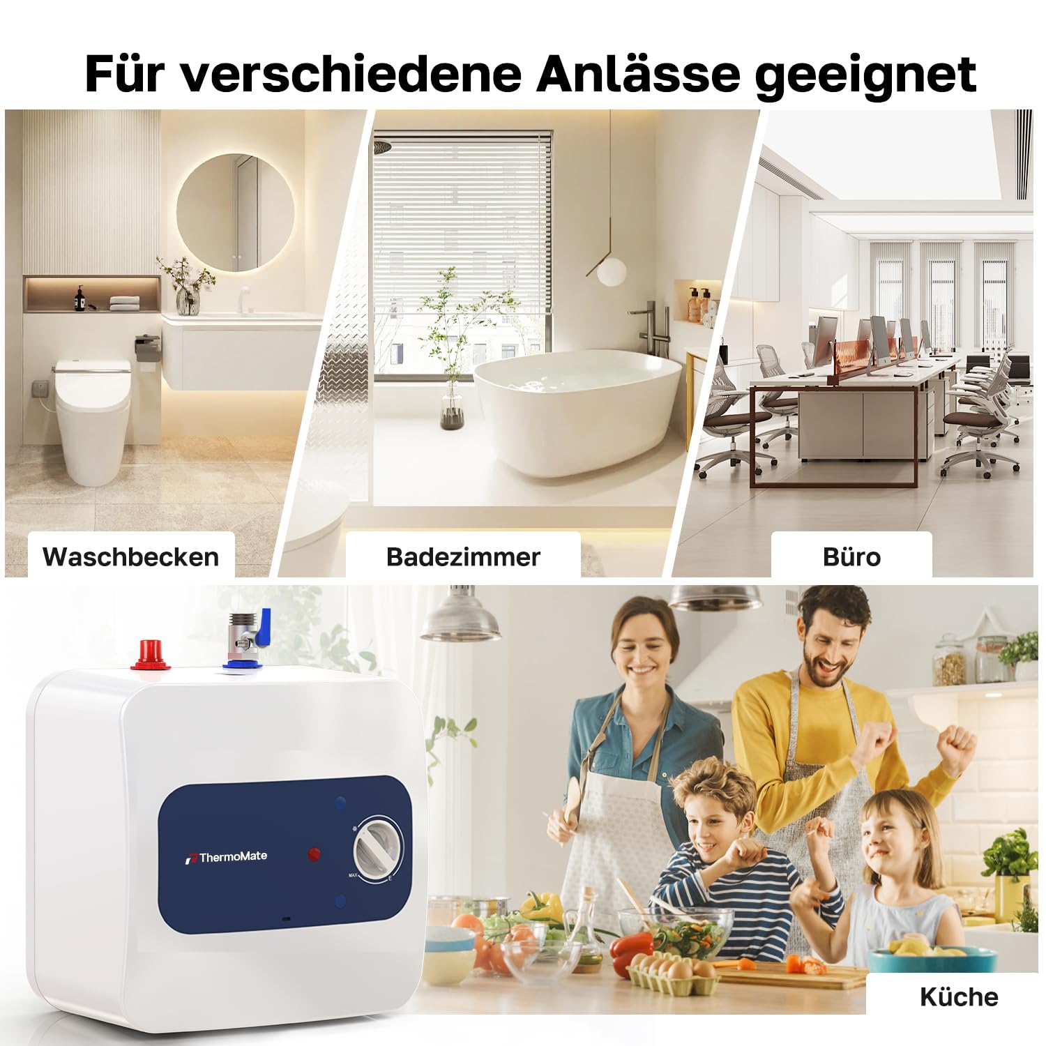 ThermoMate ES05DE druckfest Kleinspeicher 5 Liter Untertischboiler 2000 W 230V Warmwasserbereiter