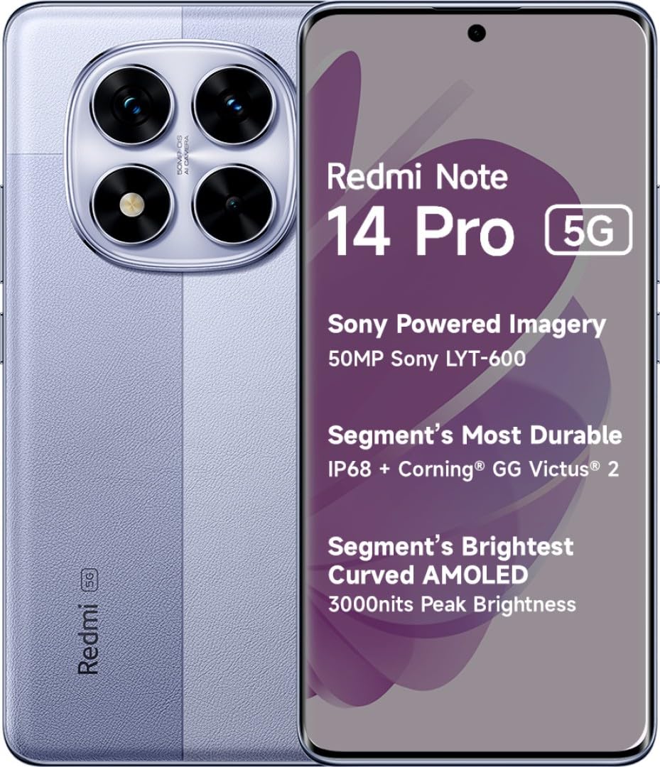 Redmi Note 14 Pro 5G (Phantom Purple, 8GB RAM+ 256GB Storage