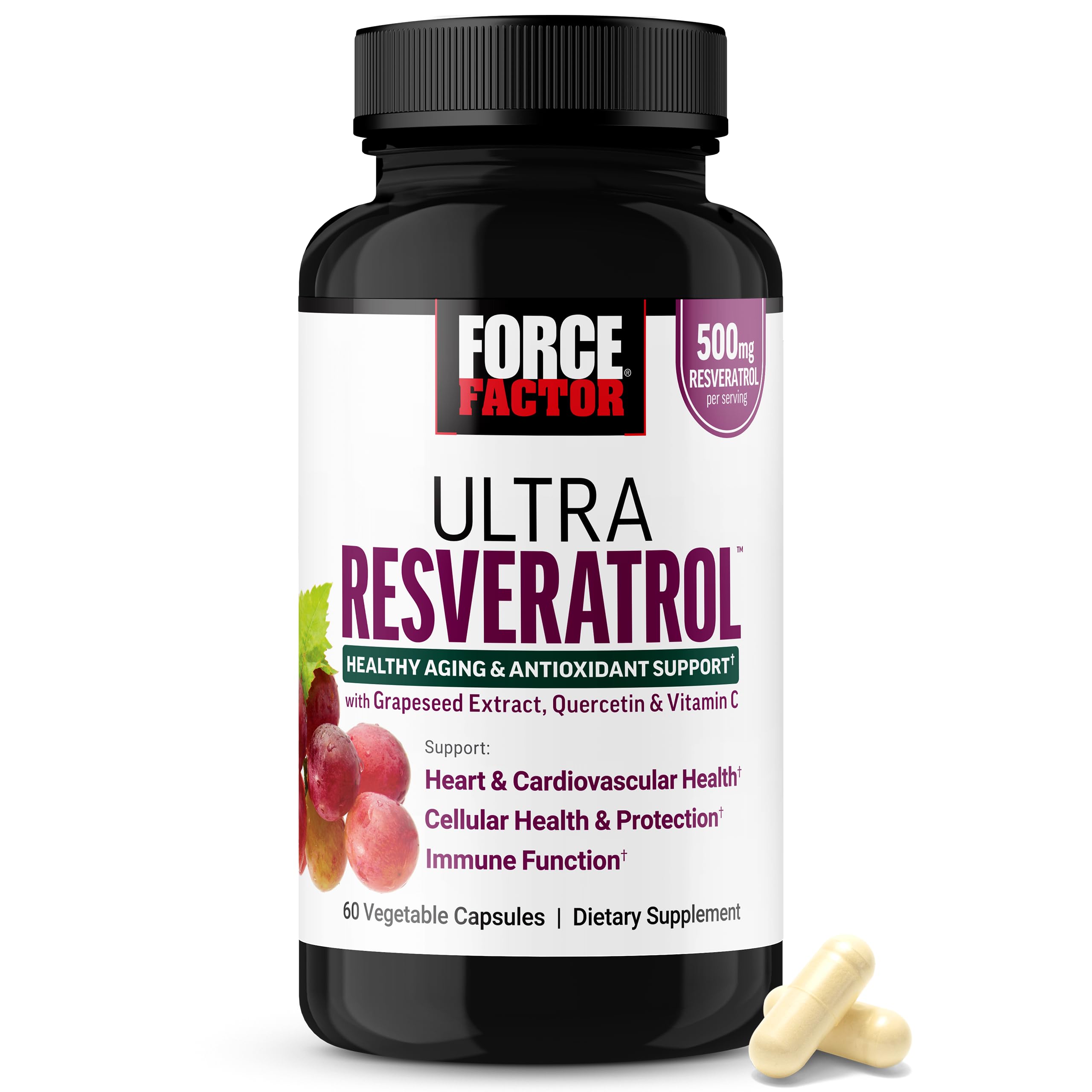 Force Factor Ultra Resveratrol, 500mg Trans-Resveratrol