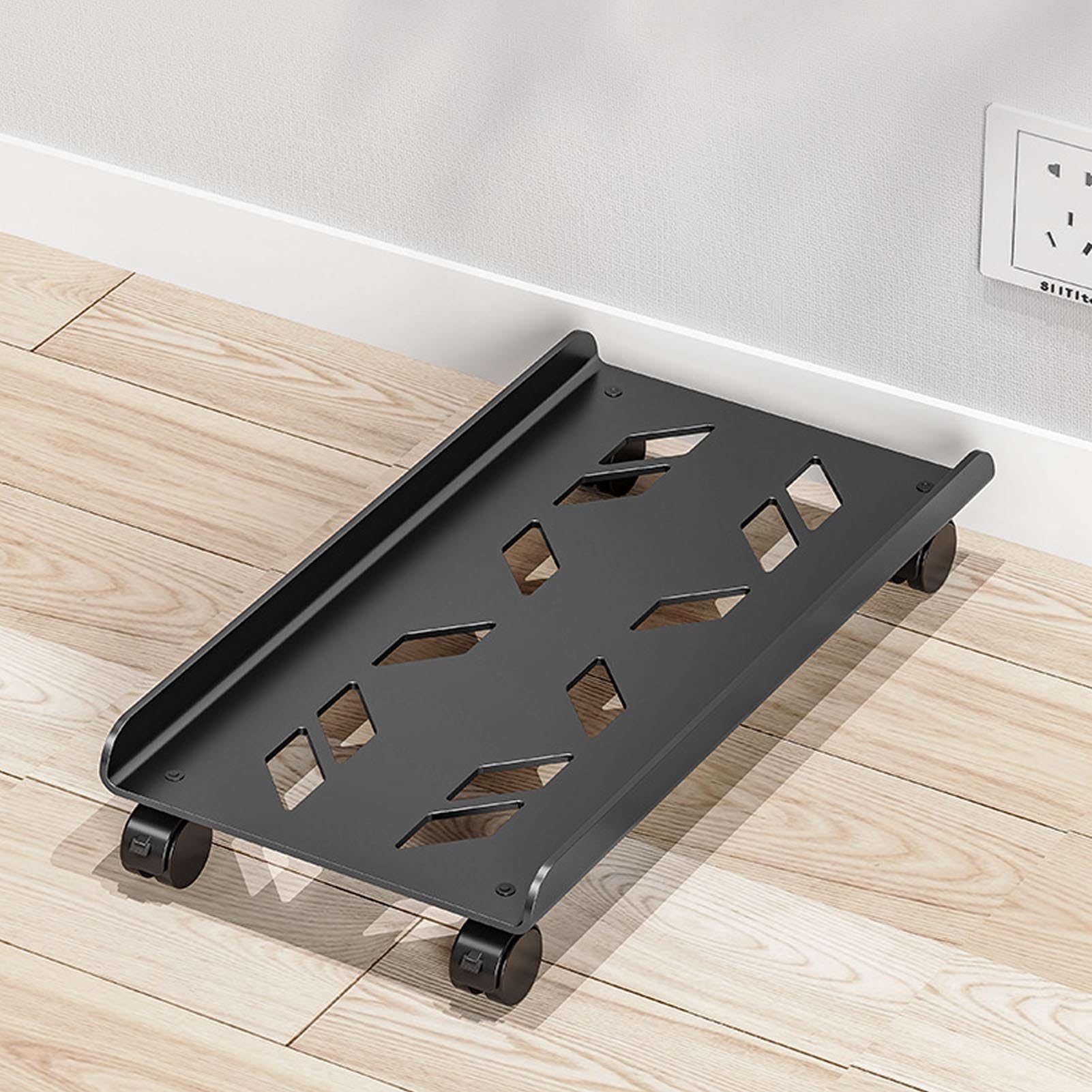 Belüfteter Computerständer, Mobiler PC -Tower -Stand mit 4 PCs 360 ° Rotierenden Rollen, CPU -Rollständer für Home Office, 7,87 X 15,75 Zoll, 176 Lbs Ladekapazität