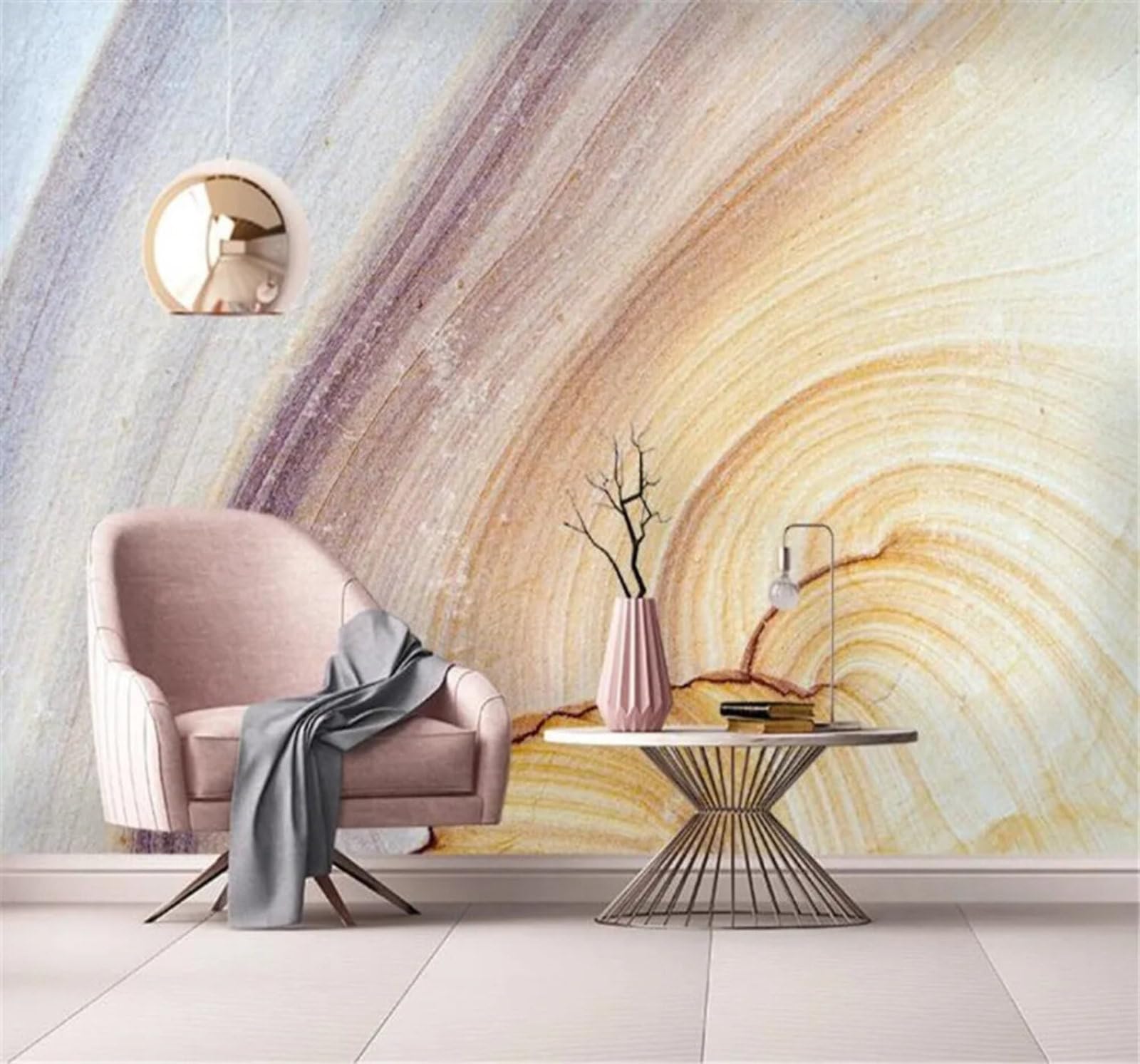 Tzxztt Minimalist Abstract Lines Art Unique Modern 3D Wallpaper Premium Textured Silk Neutral Tones Material Ideal for Living Room Bedroom-150cm×105cm