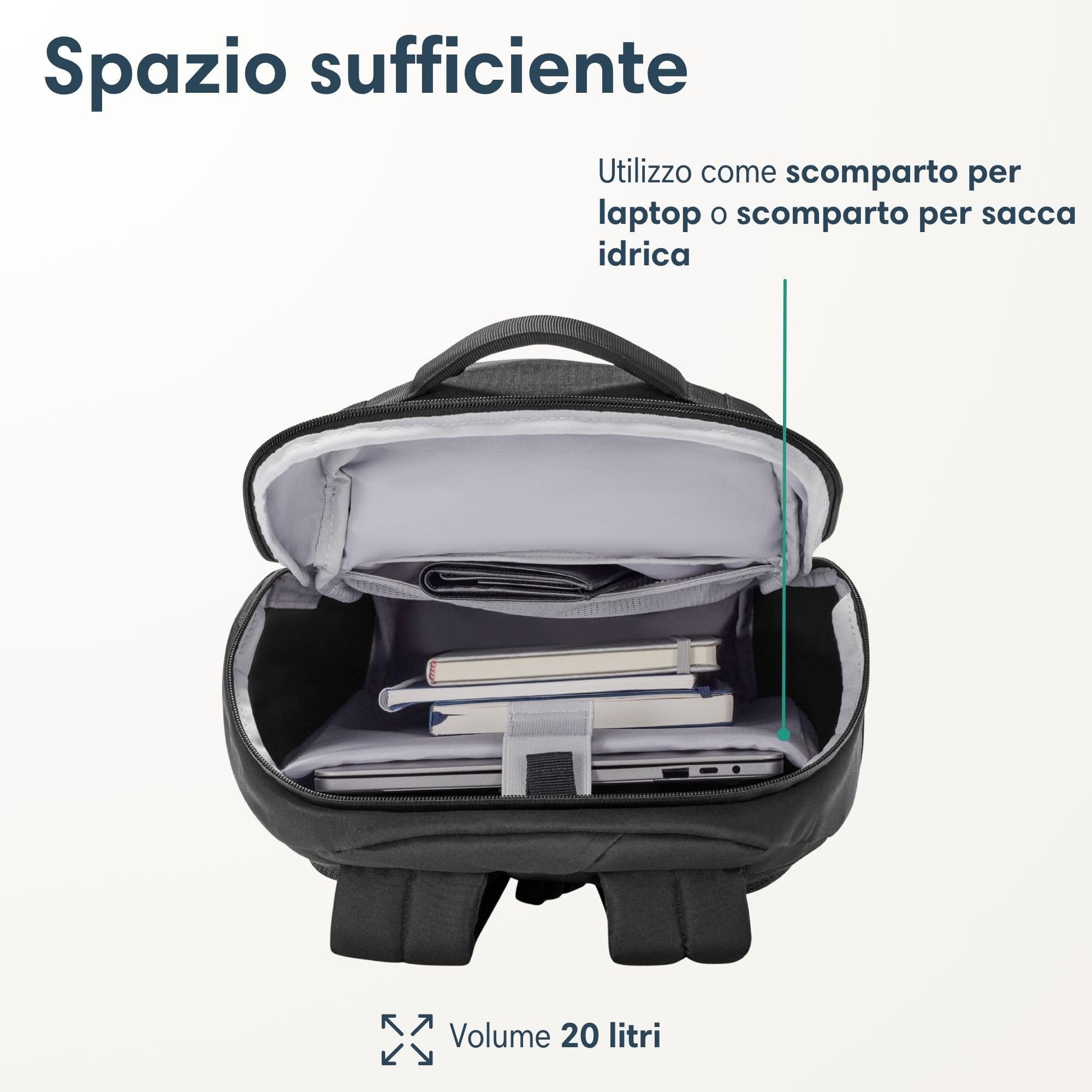 LARKSON Zaino da Escursionismo da Donna e Uomo - Klint Small - Zaino da Trekking Piccolo 20 L - Escursionismo, Trekking, Campeggio, Arrampicata - Zaino da Giorno con Imbottitura in Rete
