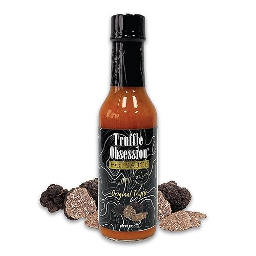 De Lux Farms -Truffle Obsession - Salsa picante gourmet (original, de calor suave) - Salsa picante certificada Kosher hecha con pimientos de cayena