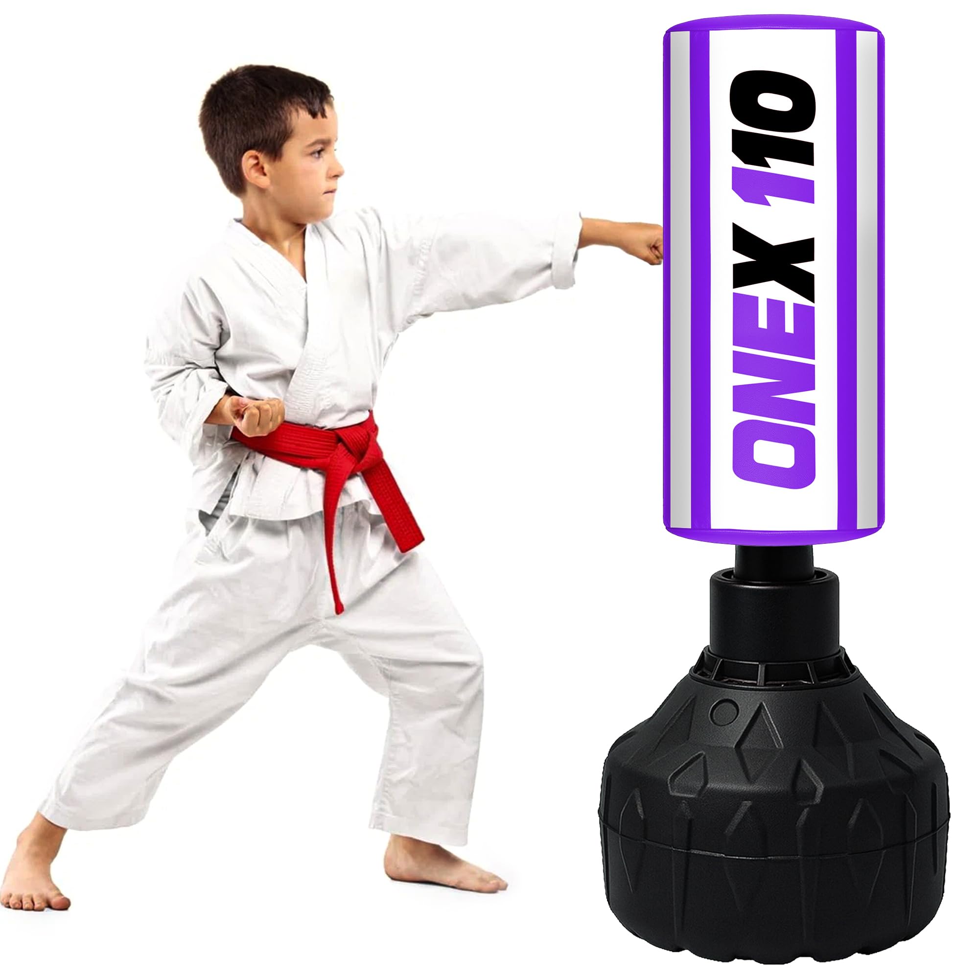 Boxing Freestanding Punch Bag for Kids Heavy Duty 3.5ft Boxing Bag with Base for Kickboxing Karate MMA Fitness Training Ideal for Boys & Girls Indoor or Outdoor Use (PURPLE)