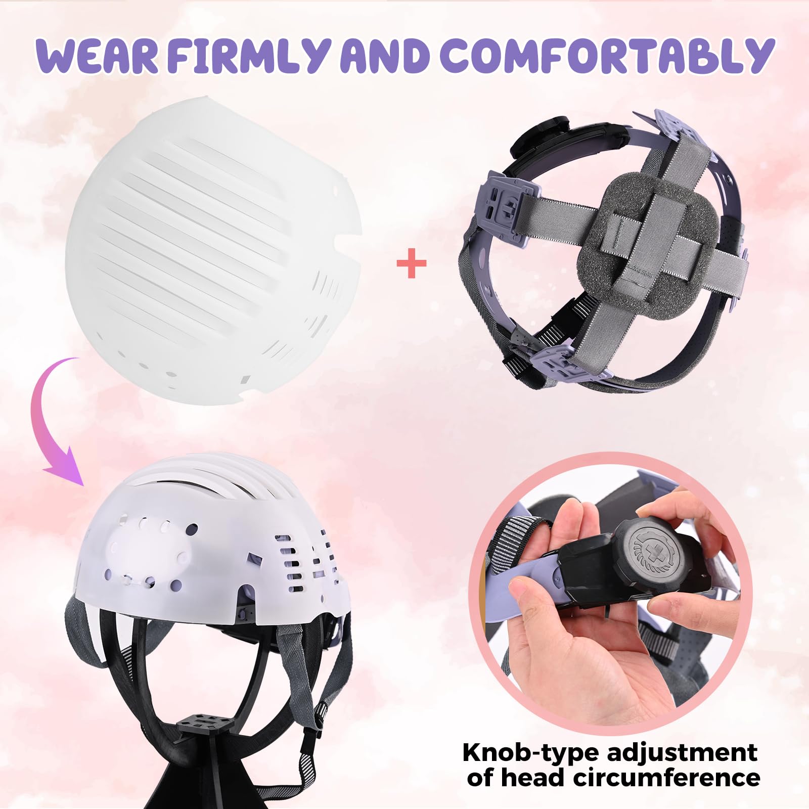 KoGing Kig Head Fursuit Head Material Package Kit, Fursuit Mask Material Bag Set Kigurumi Mask Anime Supplies (With Base Skull)