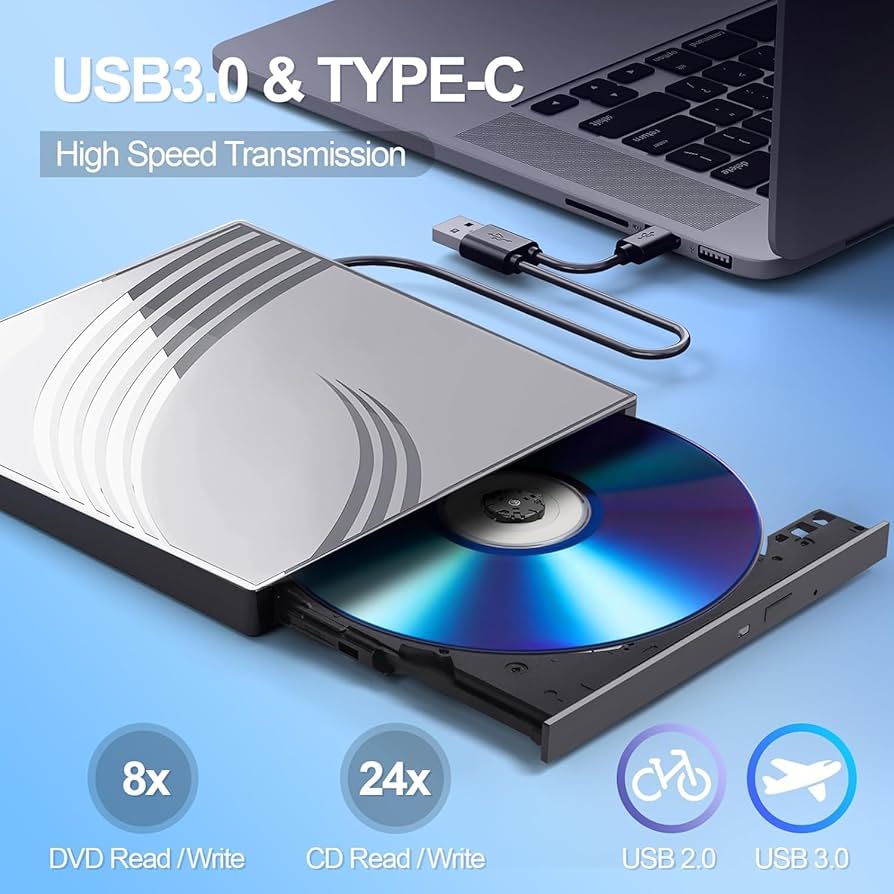 Amazon.com: External CD/DVD Drive for Laptop, Ultra Slim CD