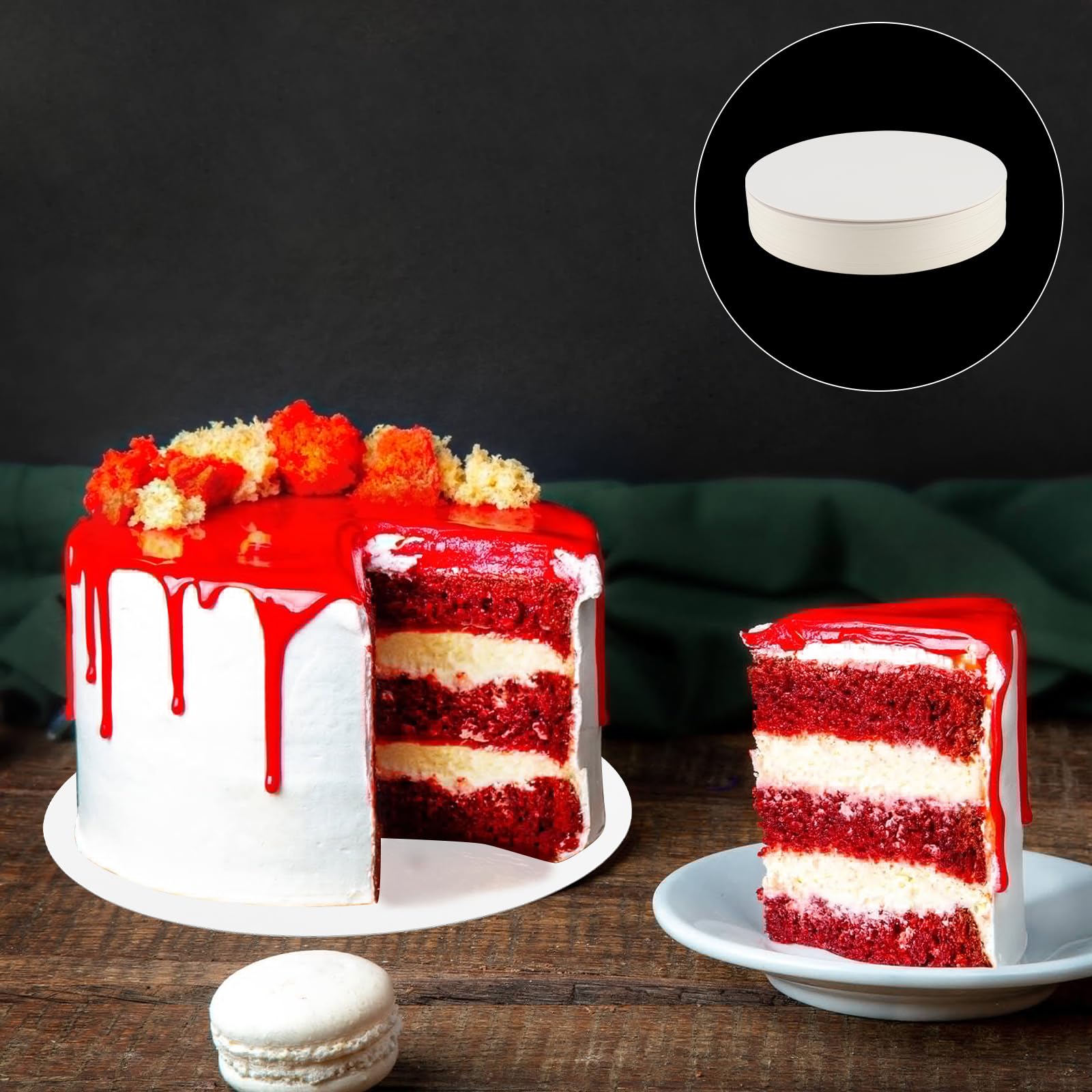 ZOENHOU Lot de 50 Supports à Gâteaux Ronds, Plateau Gateau en Carton, 1 mm D'épaisseur, Pour Mariage, Anniversaire, Fête, Pizza, Desserts, Pâtisseries, 20 cm