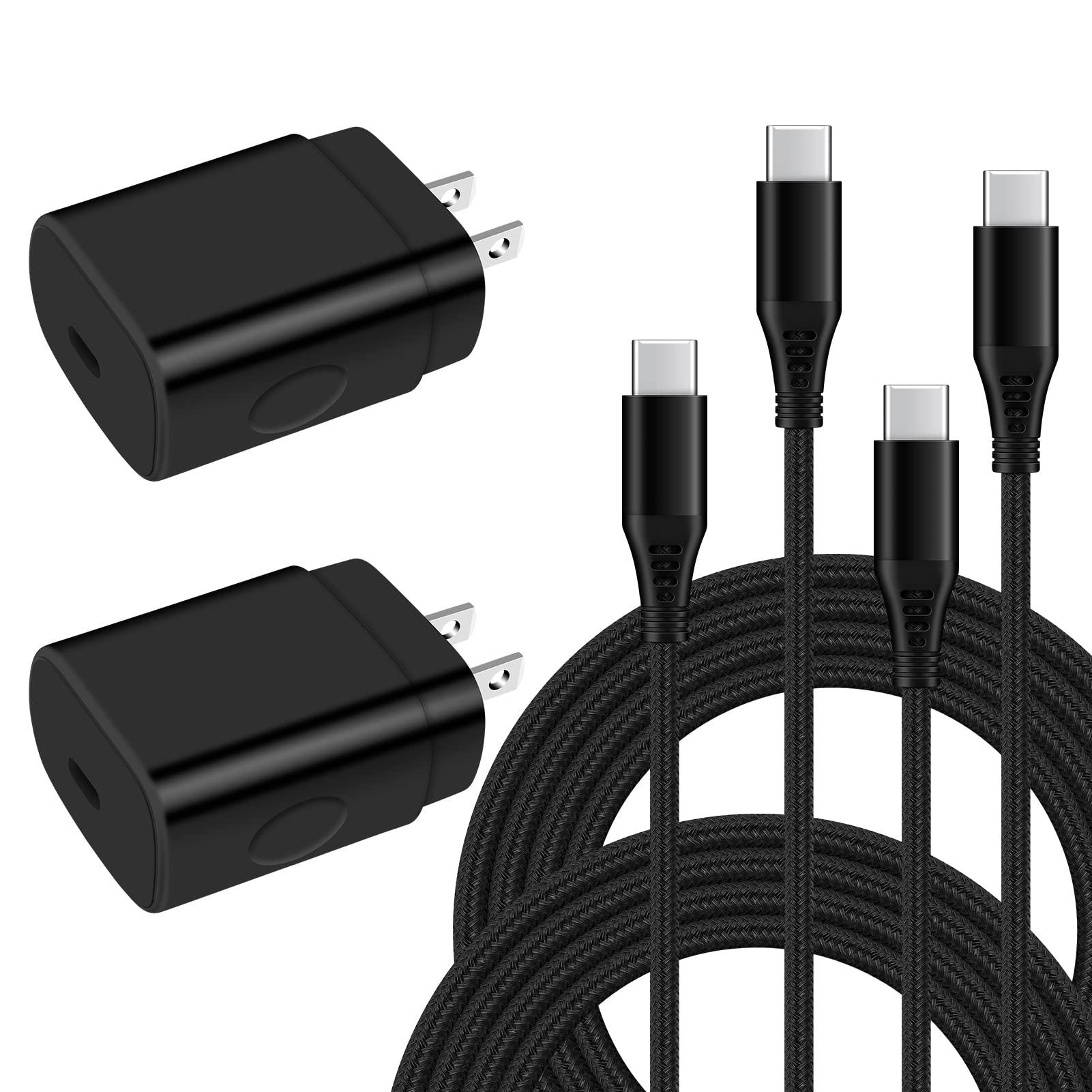 25W Samsung Super Fast Charger Type C Charging Block for Samsung Galaxy Z Fold 4/Z Flip 4/S22/S22 Plus/S22 Ultra/A53/A13/A03s/S21 FE,2Pack USB C Box Power Adapter with 6FT Android USB C to USB C Cable