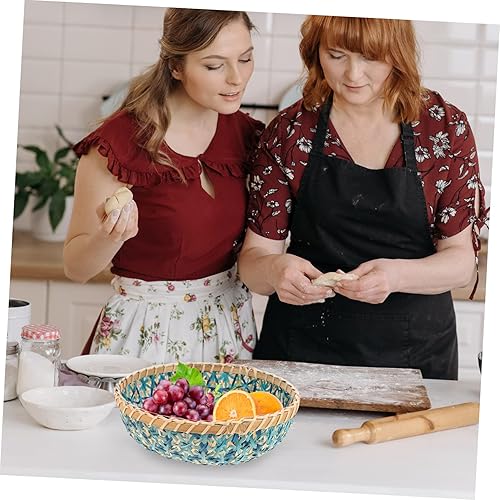 Miniatura 4 de Zerodeko Cesta tejida de bambú para decoración de escritorio, placa de almacenamiento de platos de alta calidad, soporte para alimentos, cesta de