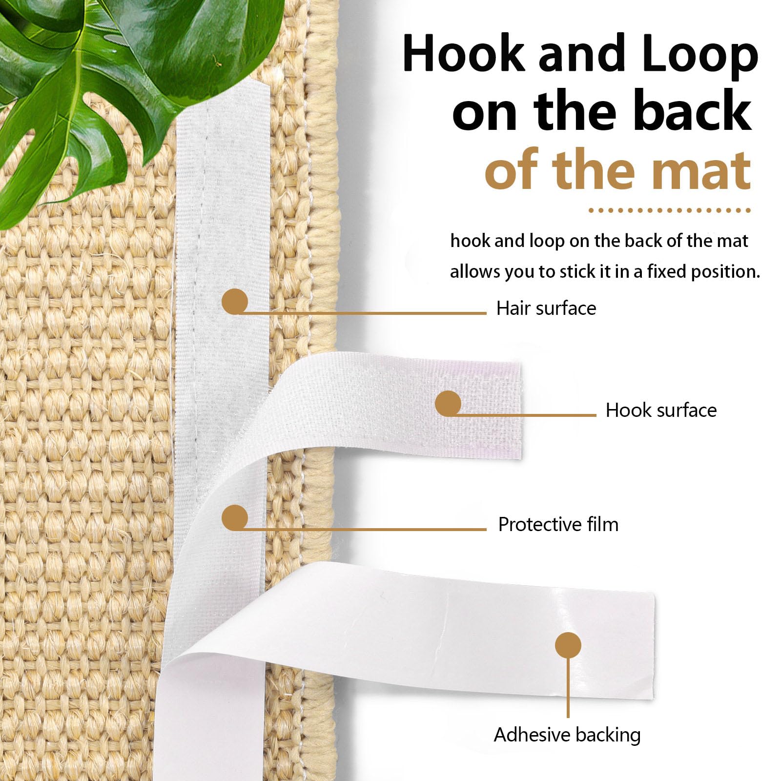 Huakaile 2 Packs Sisal Cat Scratch Pad for Indoor Cats 19.6" x 9.8" Mountable Cat Wall Scratcher Carpet - Image 4