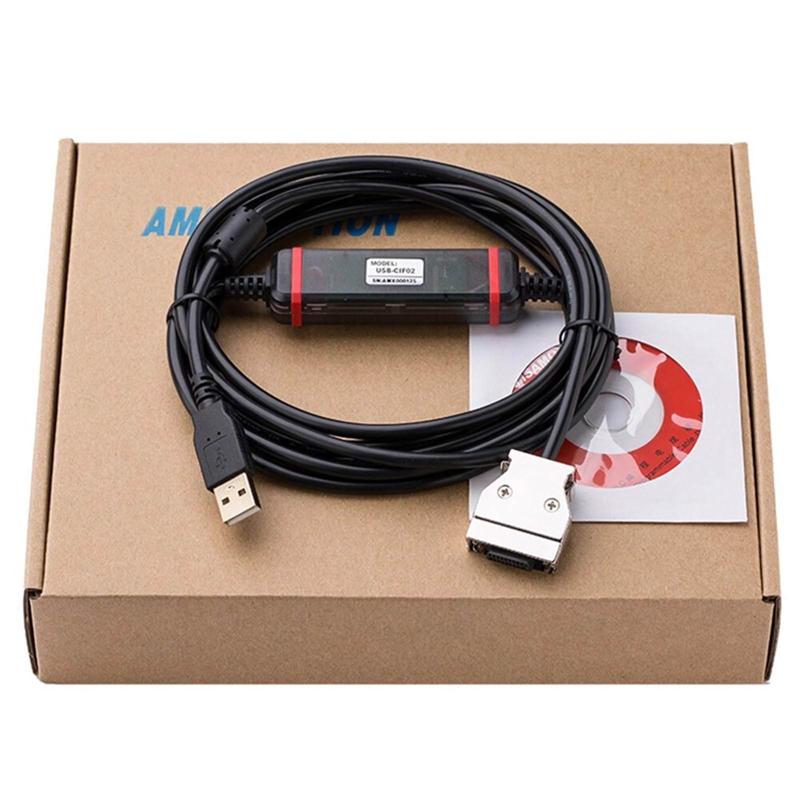 USB-CIF02 CQM1-CIF02 Câble de programmation USB vers RS232 compatible avec CPM1/CPM1A/CPM2A/CQM1/C200HX HS HE HG SRM1 Series (FTDI type plaqué or)