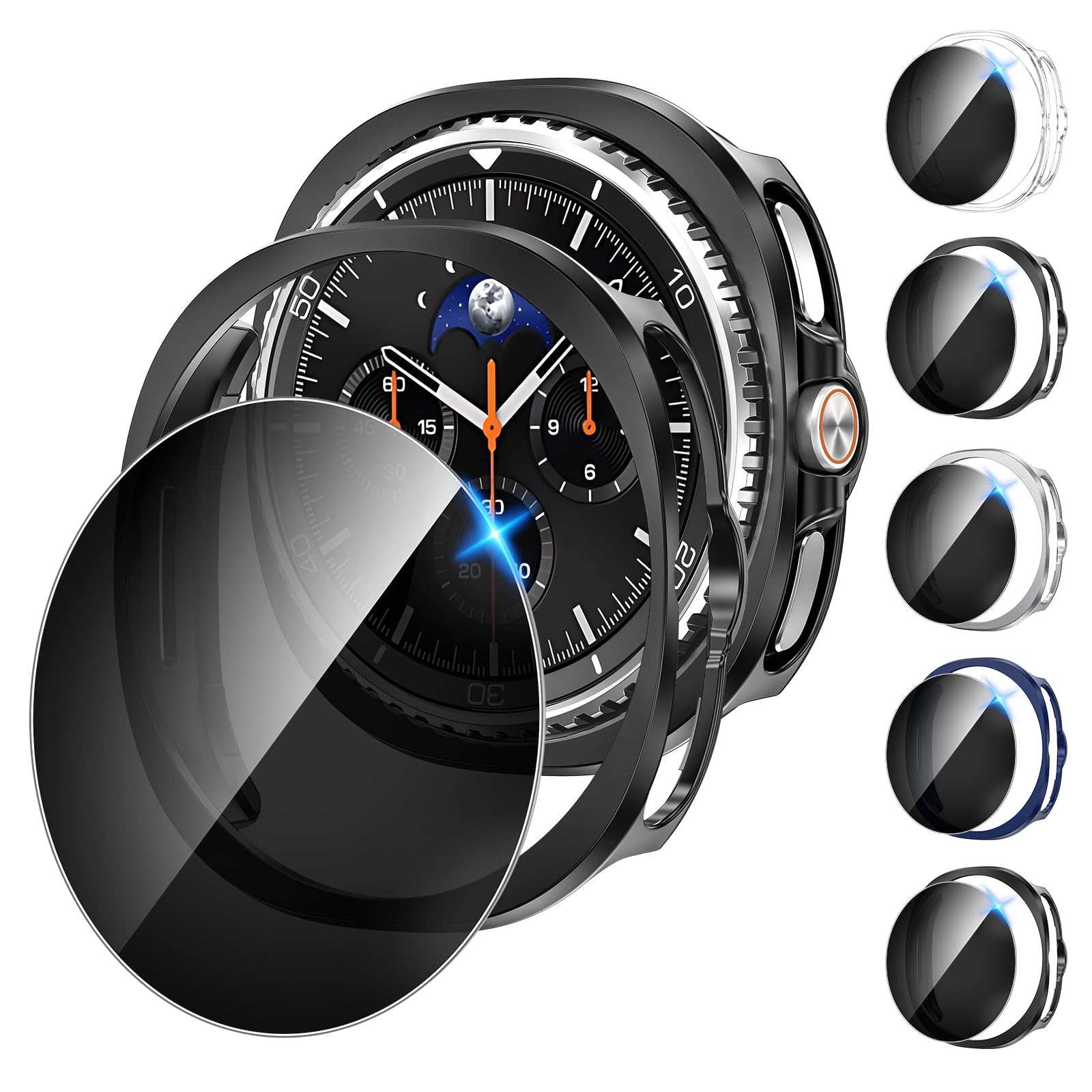 Tensea 5+5PCS for Samsung Galaxy Watch 8 Classic Screen Protector Case 46mm