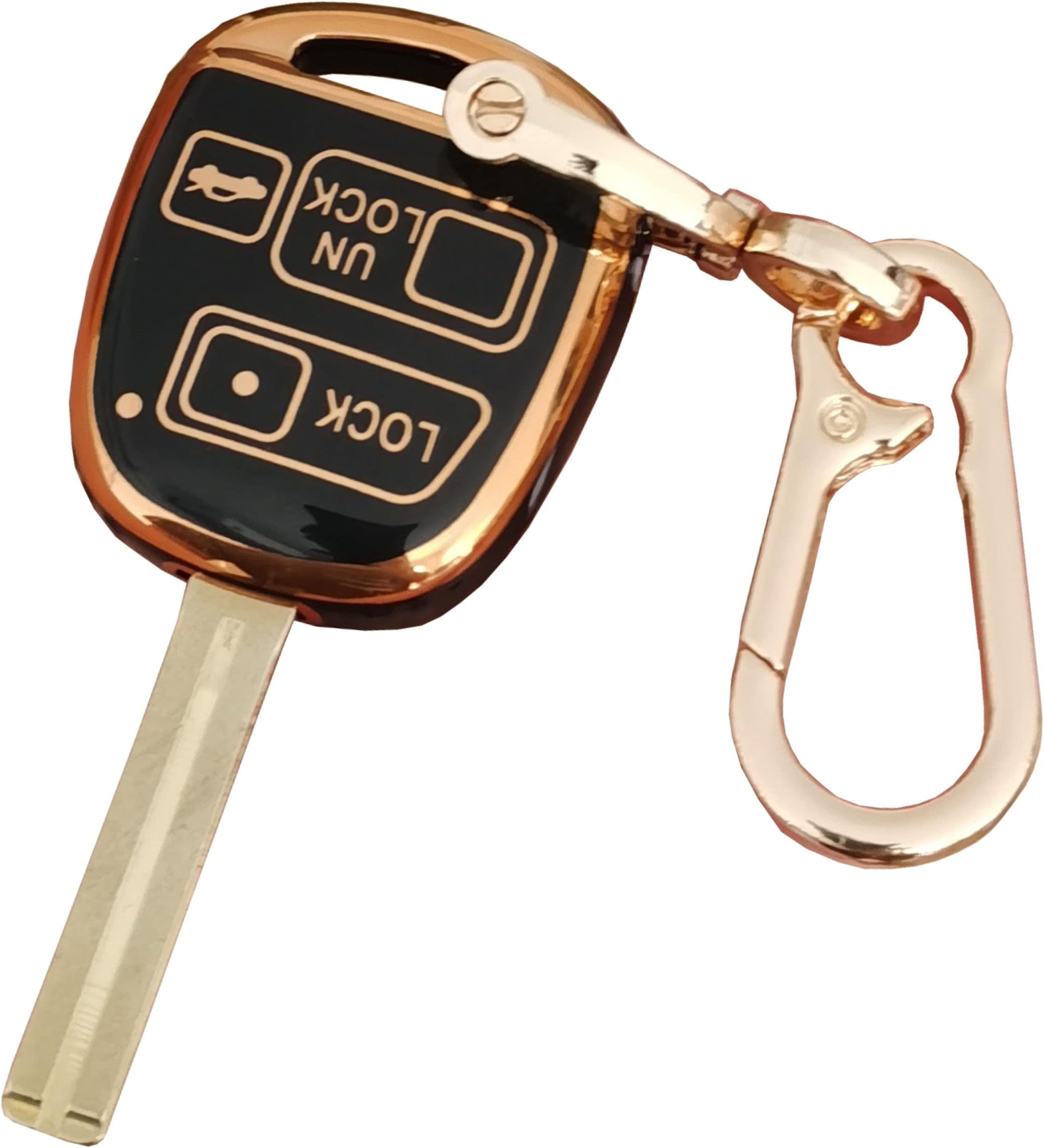 QIXIUBIAfor Lexus Key Fob Cover with Keychain Fit for Lexus Es300 Gs300 Gs400 Gs430 Is300 Ls400 Ls430 Lx470 Rx300 Rx330 Rx350 Rx400h (for Lexus A-b, Black)