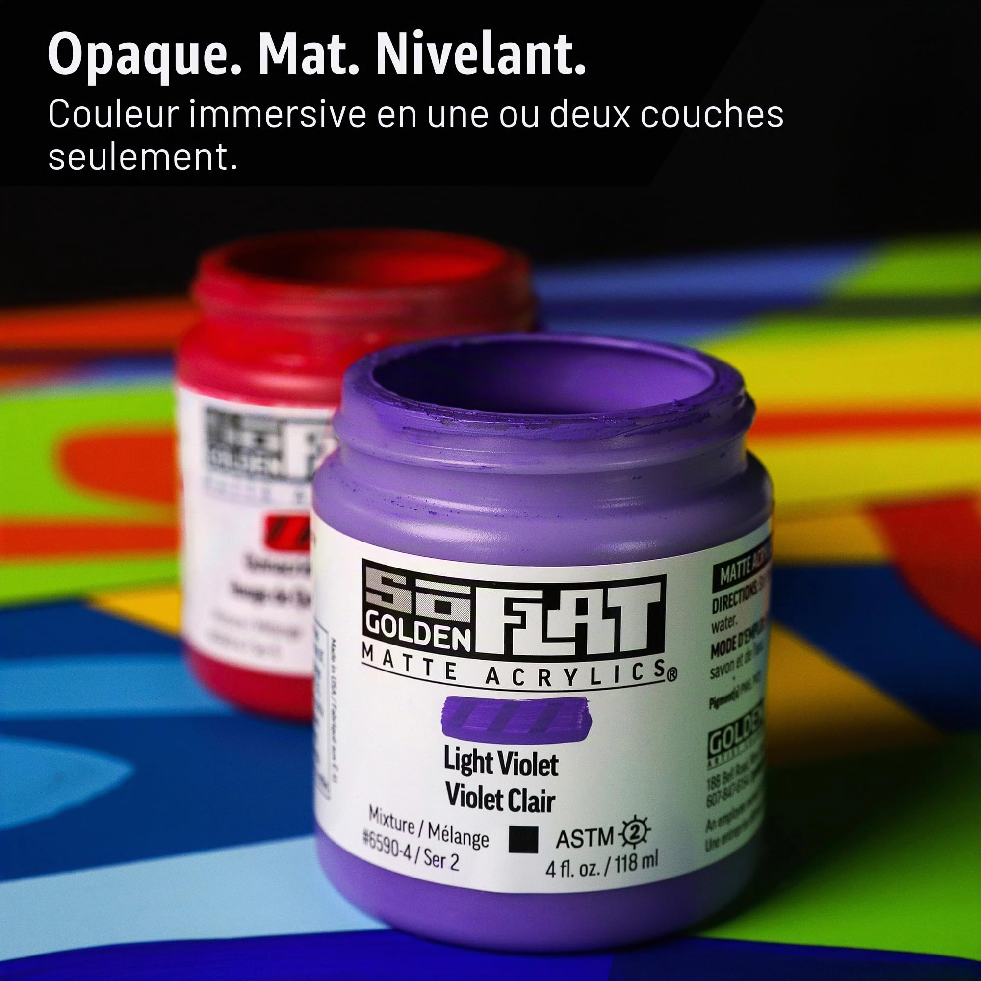 GOLDEN SoFlat Matte Acrylics by, SoFlat POP 6 Color Set, Professional Acrylic Paint