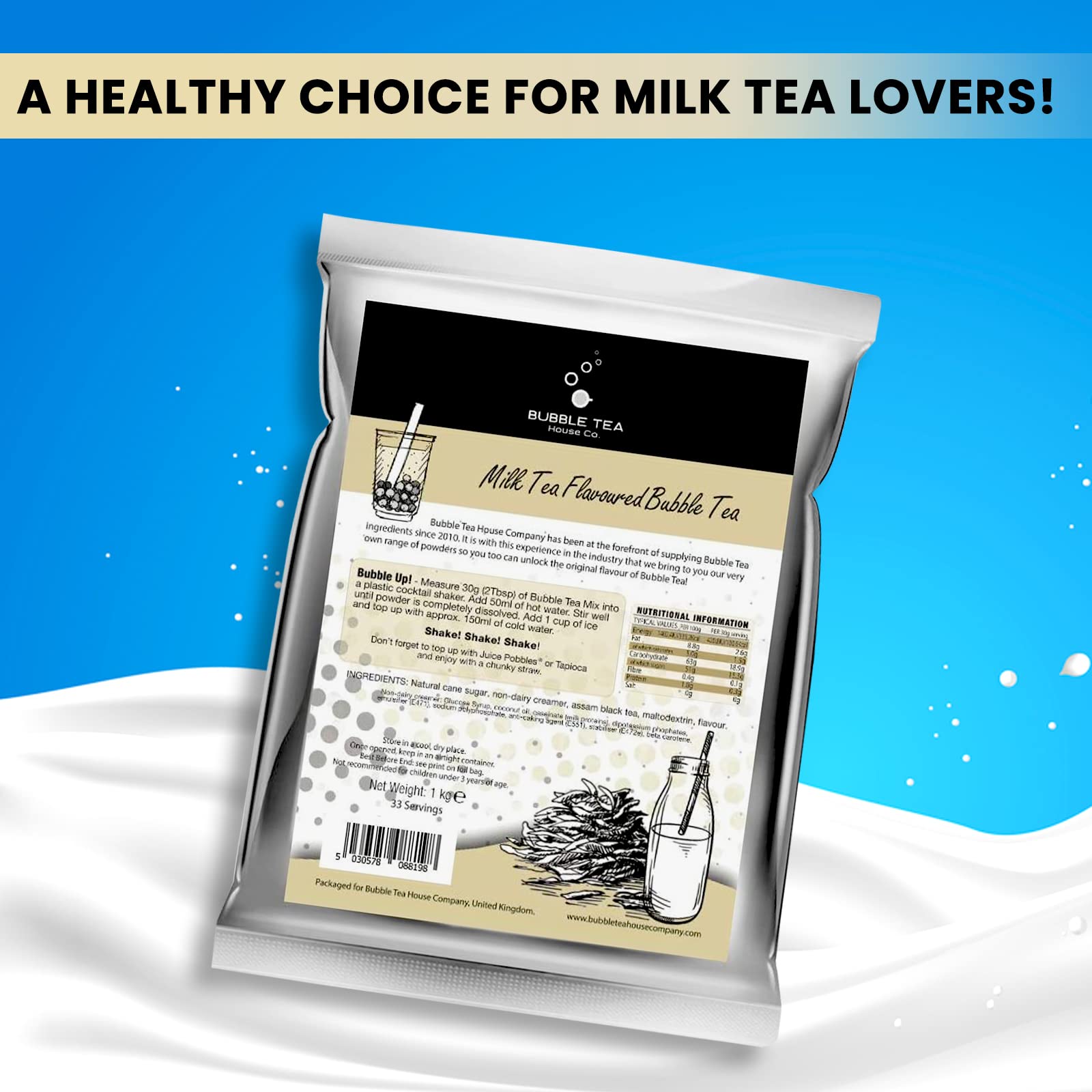 Bubble Tea House Company Milk Tea Bubble Tea Powder (1kg / 33 Servings