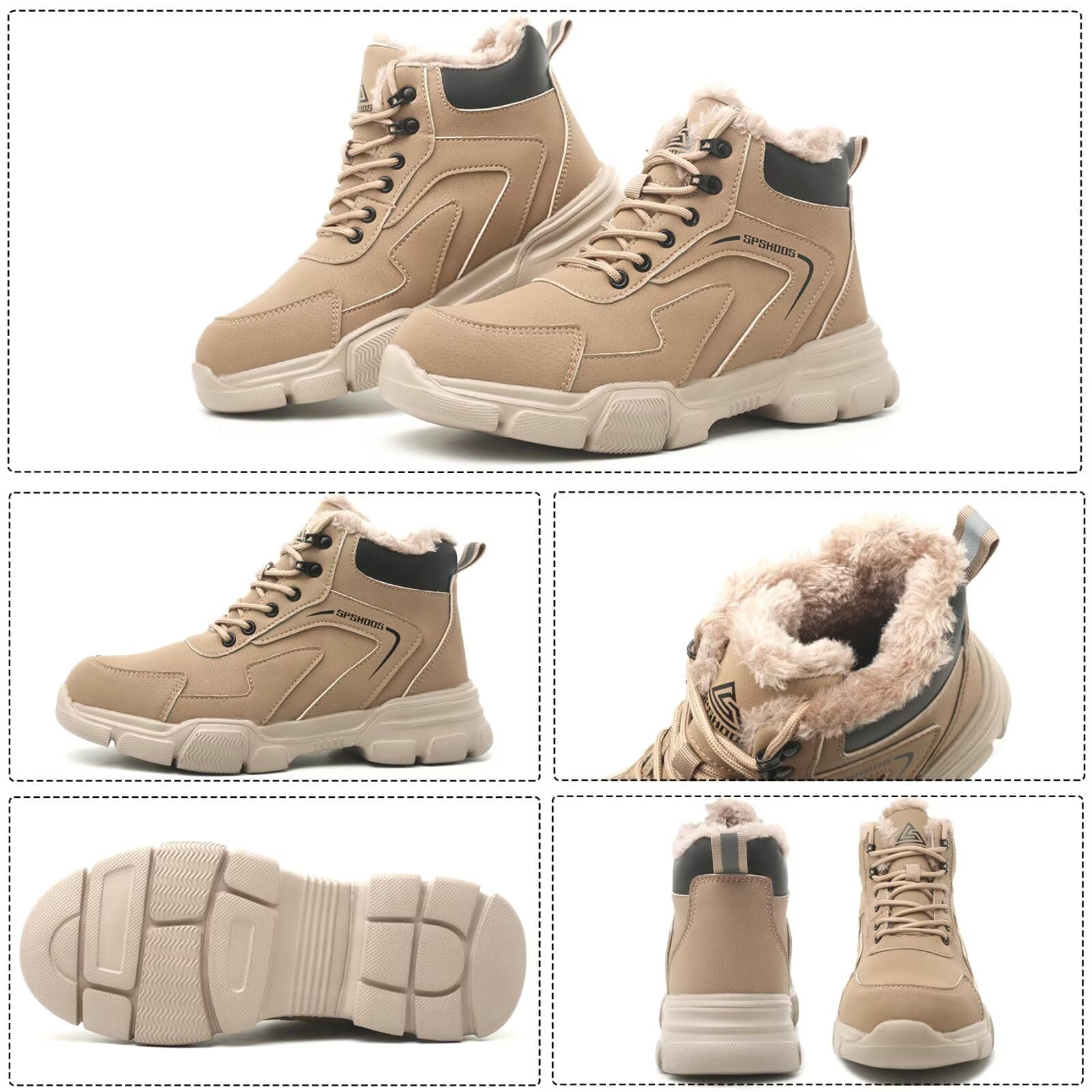 Scarpe Antinfortunistiche Invernali Uomo Donna Scarpe da Lavoro Stivali di Sicurezza Antiscivolo Impermeabili Caldi con Puntale in Acciaio