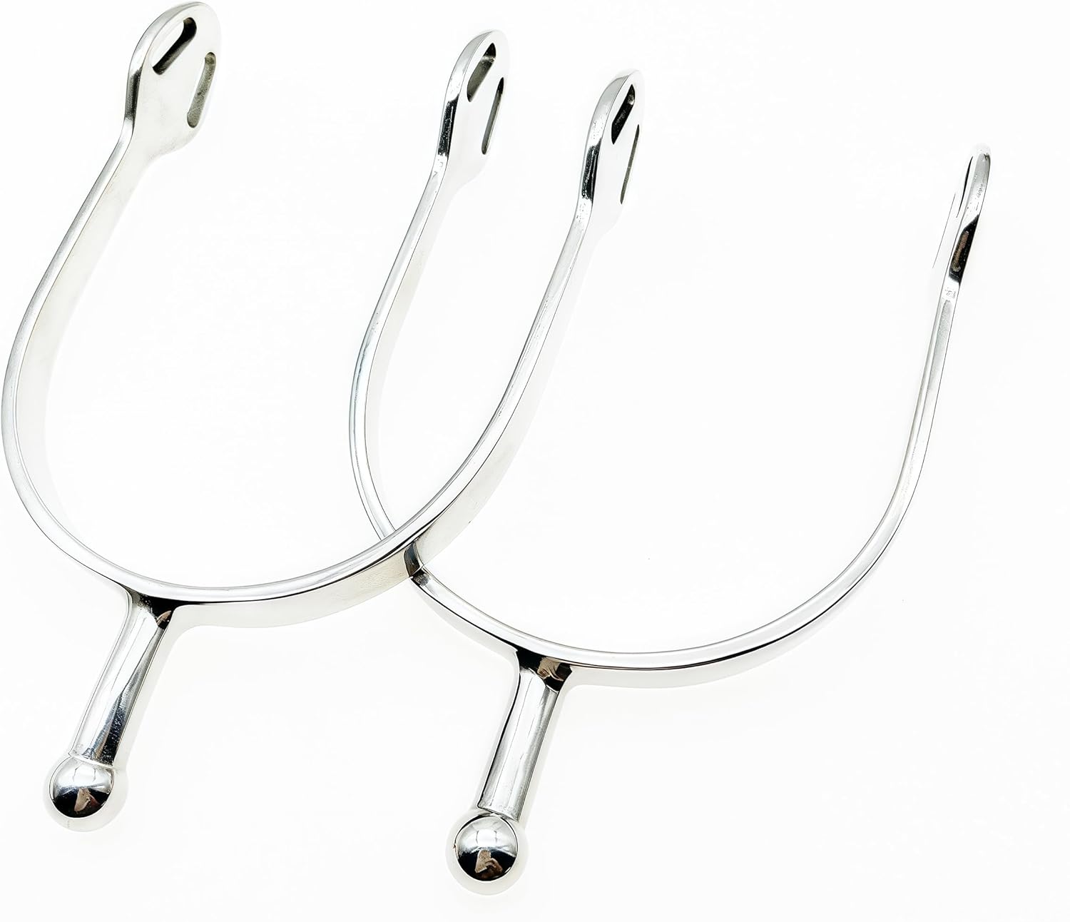 English Bumper Spurs - Stainless Steel Equestrian Spurs Round Spurs for Mens, 1 Pair., Silver