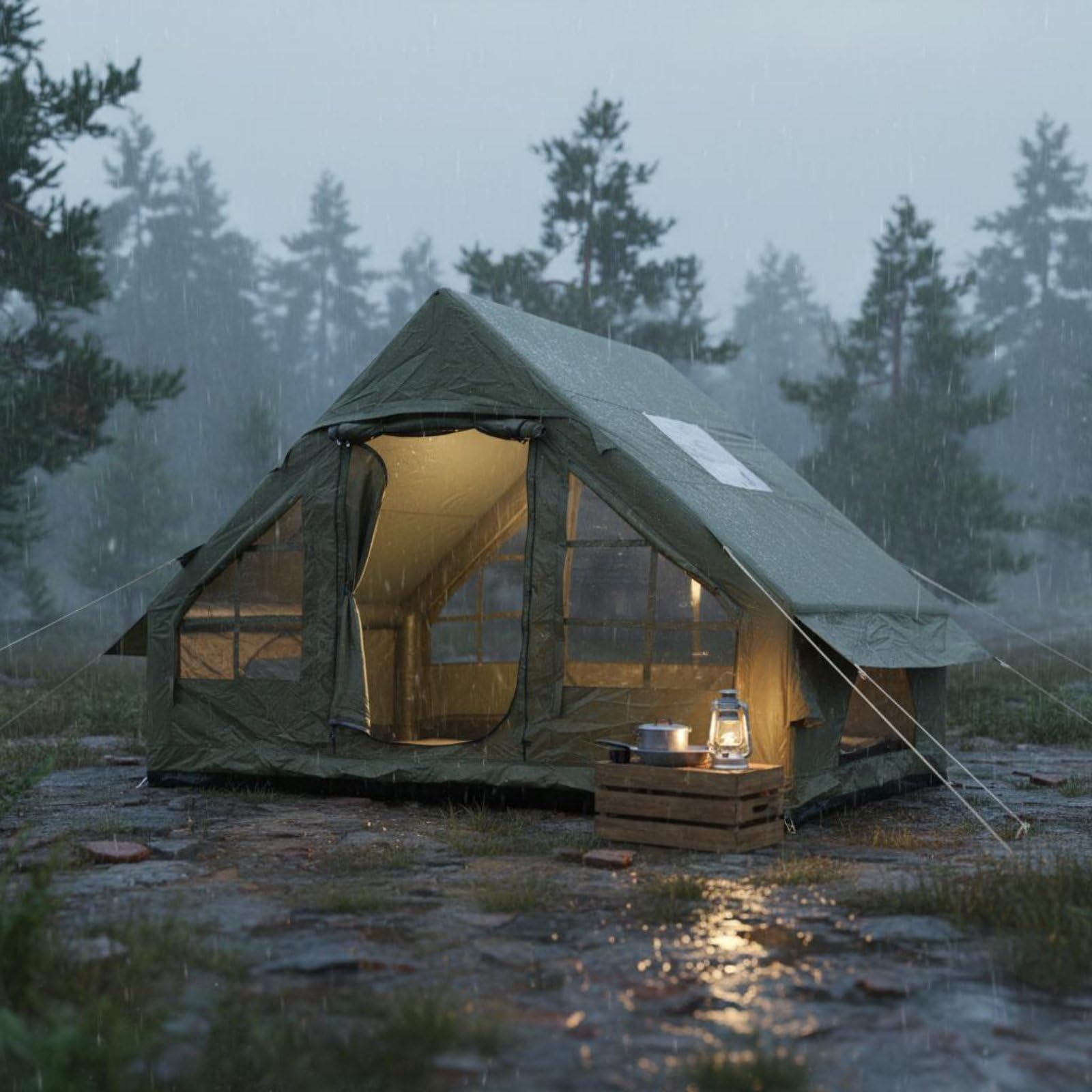 Refugio Portátil Inflable Camping con Apertura Rápida y Doble Puerta con Malla Transpirable Acuado para Senrismo Picnic y Excursiones