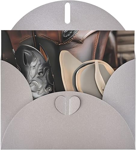 Cowboy Black Hat Western Boots - Tarjeta de felicitación de vacaciones, tarjeta de aliento para seres queridos o seres queridos, interior en blanco