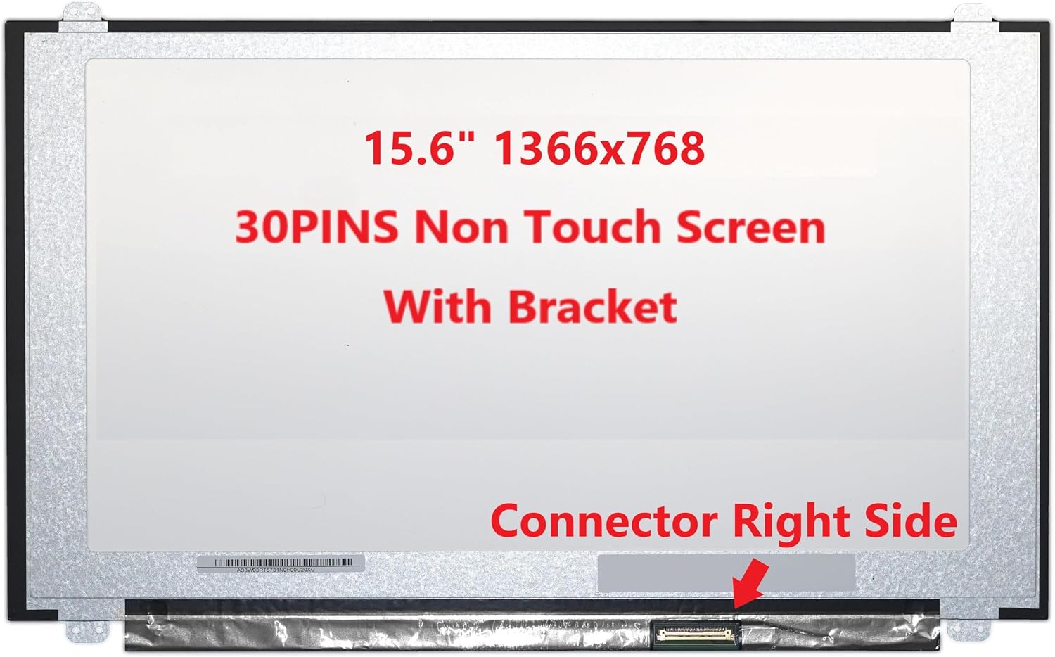 New LCD Replacement Screen HD 1366x768 (Non Touch) 15.6 Inch NT156WHM-N32 (with Brackets) 30 Pin Glossy for DELL NCH65 for Laptop/Display/Screen/LCD Application
