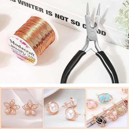 Miniatura 48 de Modacraft - 3 rollos de alambre plateado de calibre 20/24 con alicates de joyería 4 en 1, resistente al deslustre, calibre 20, alambre de joyería